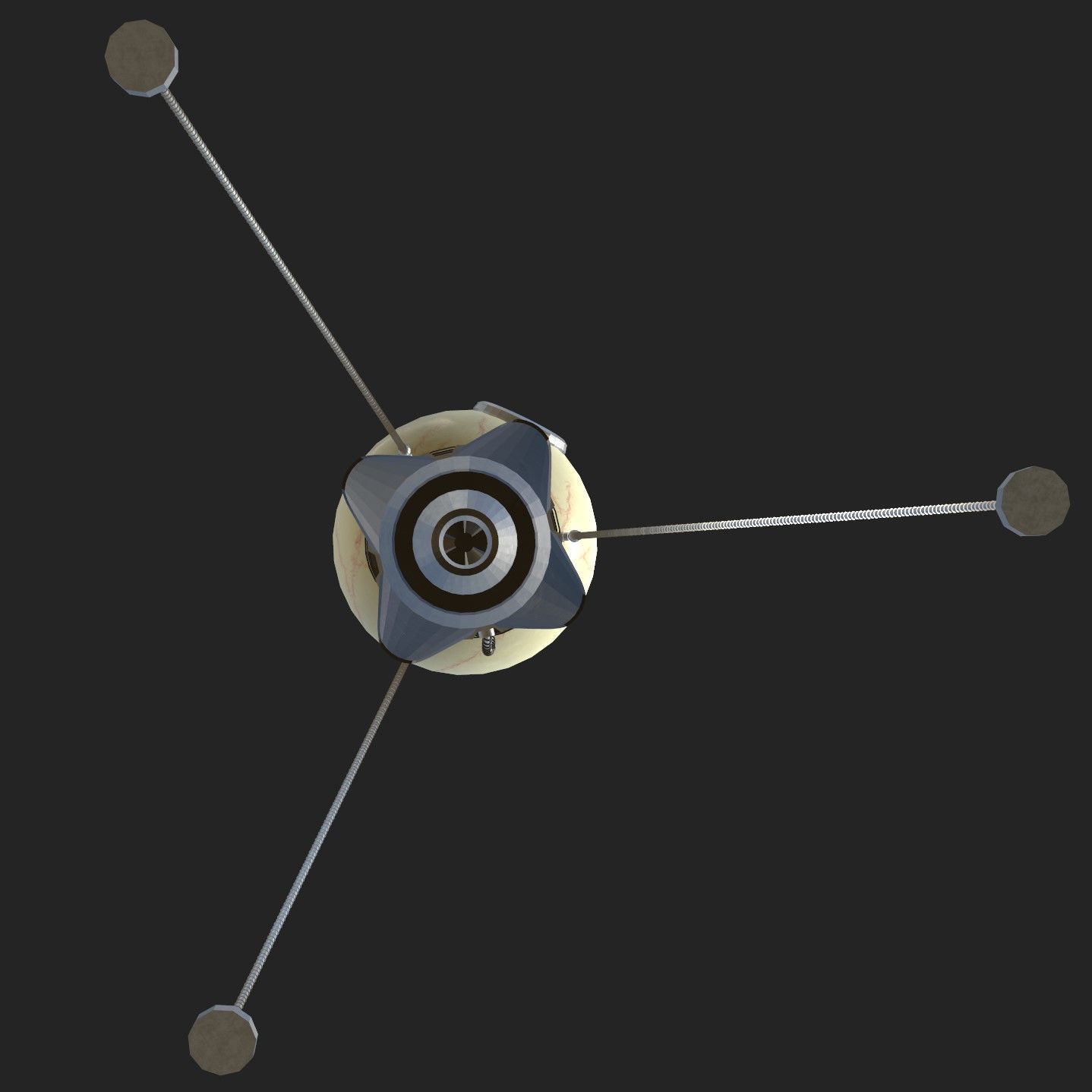 Orbital Scout Drone Low-poly 3D model_2