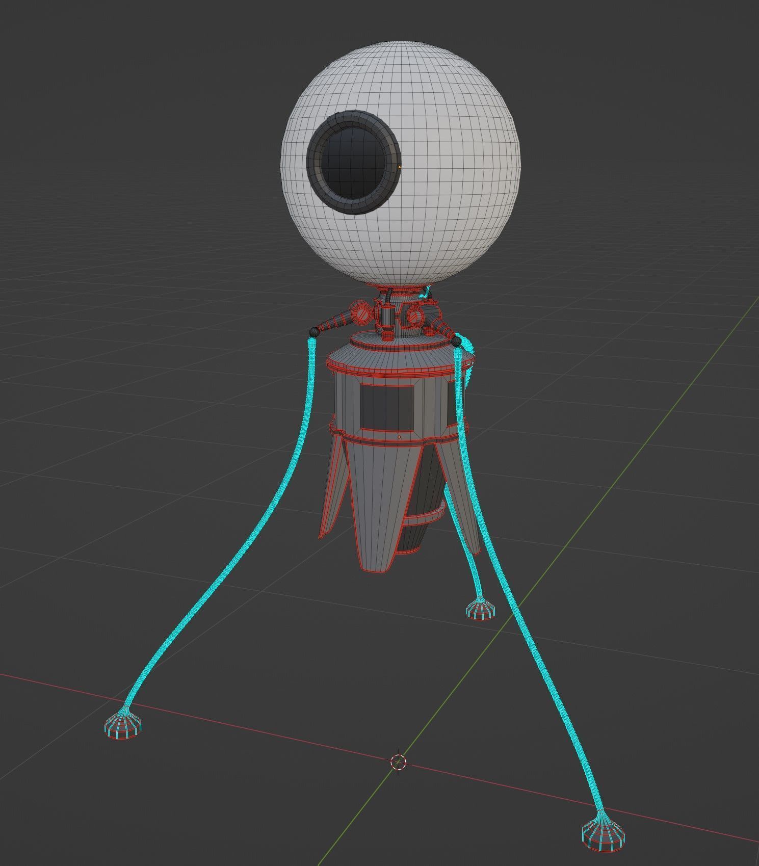 Orbital Scout Drone Low-poly 3D model_4