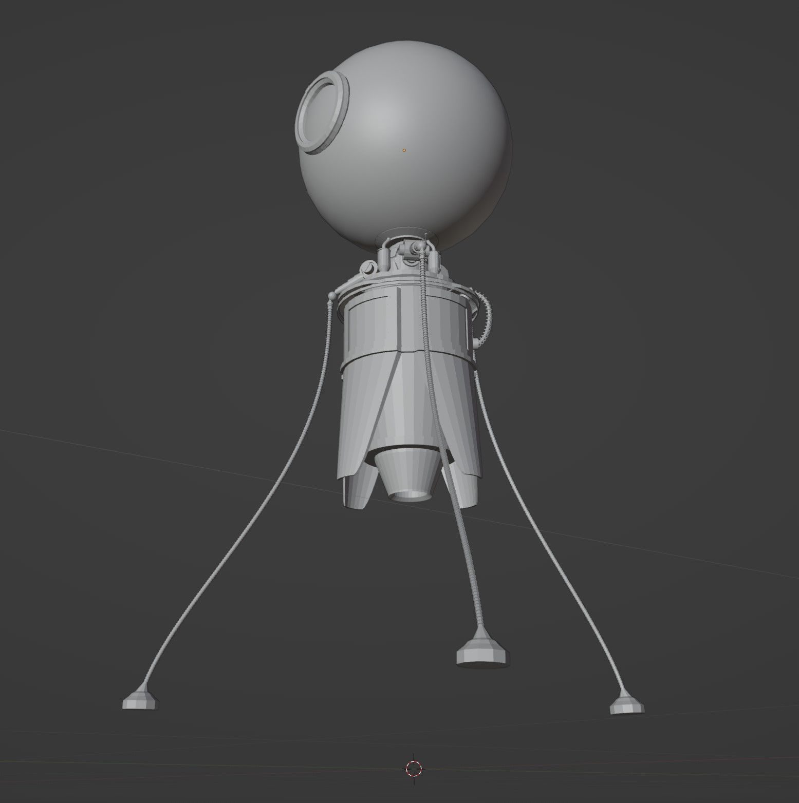 Orbital Scout Drone Low-poly 3D model_5