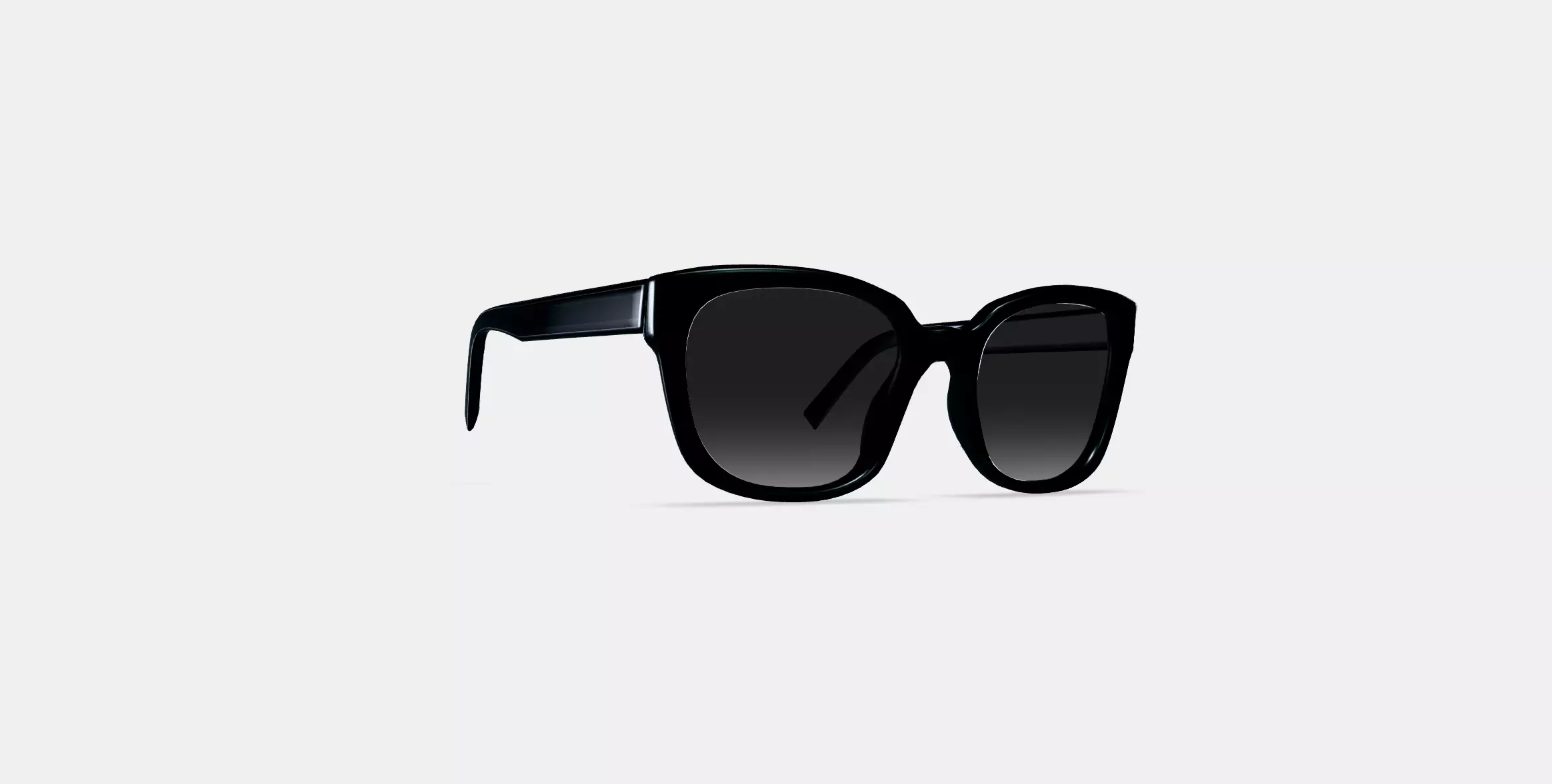 Aubrey Low Bridge Fit Sunglasses in Jet Black Low-poly 3D model_0