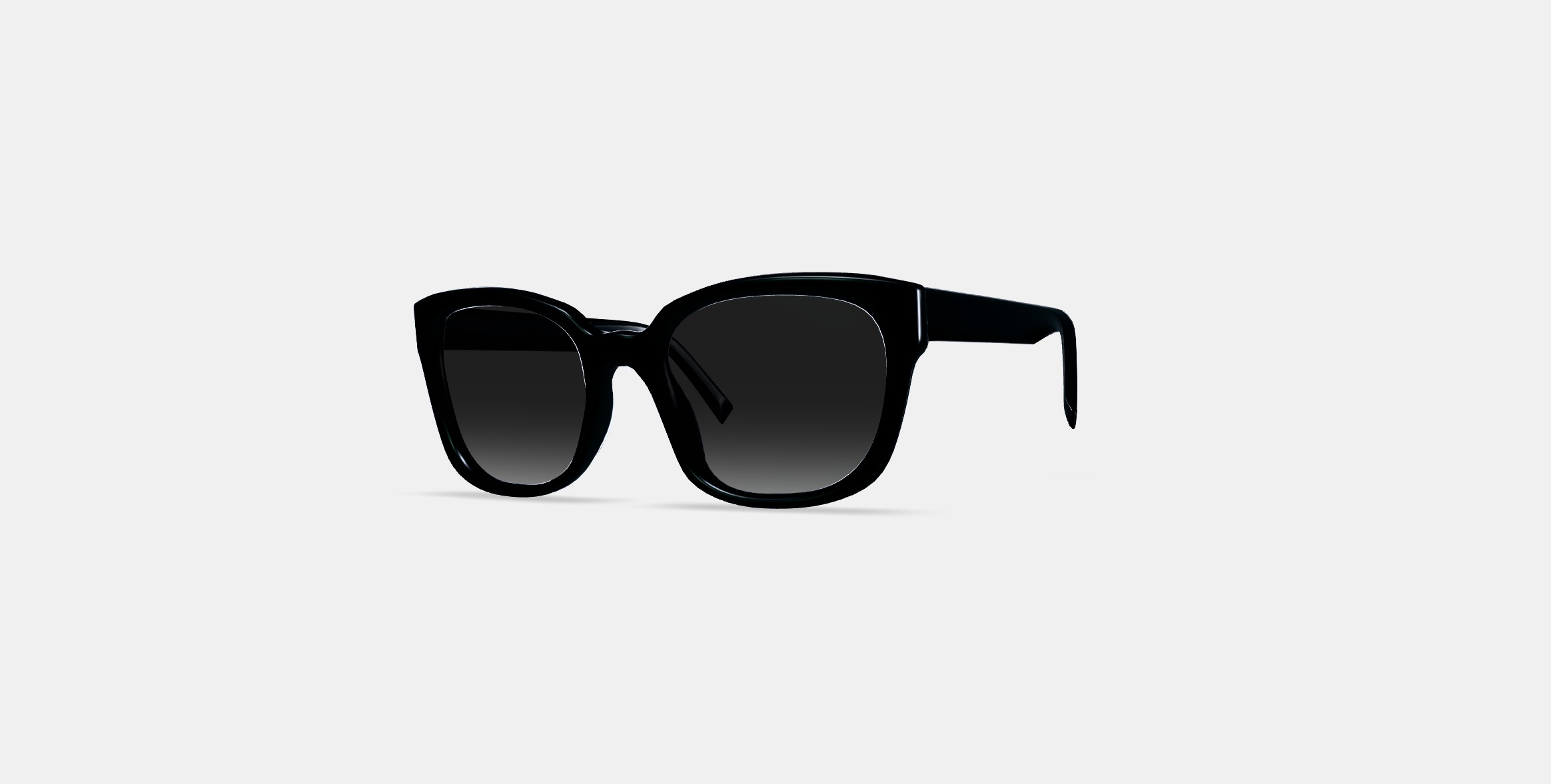 Aubrey Low Bridge Fit Sunglasses in Jet Black Low-poly 3D model_11
