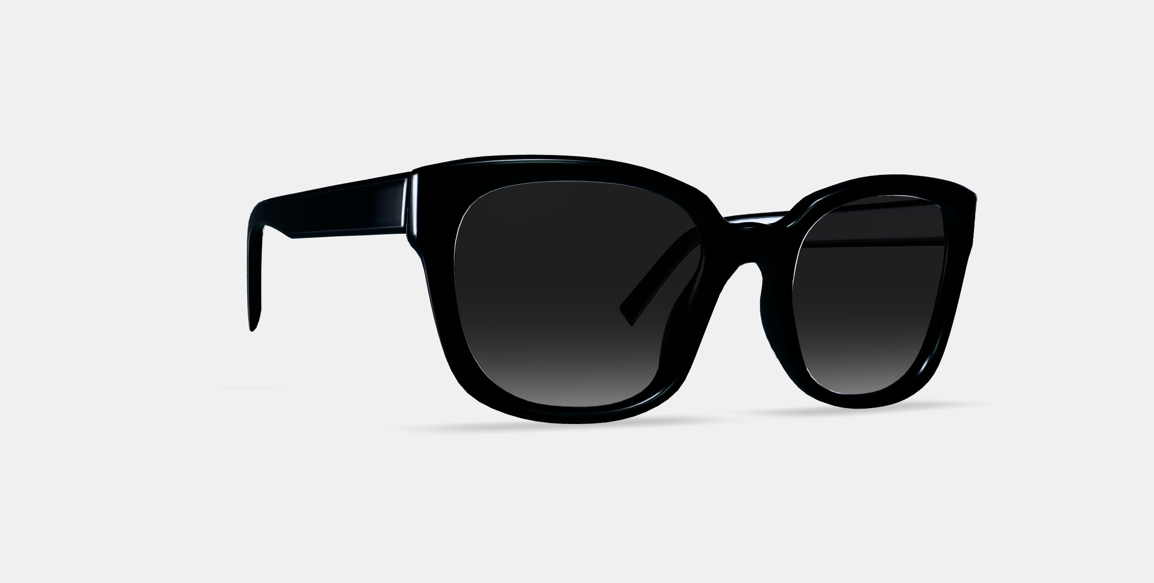 Aubrey Low Bridge Fit Sunglasses in Jet Black Low-poly 3D model_9