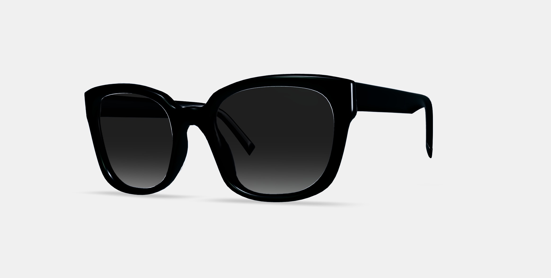Aubrey Low Bridge Fit Sunglasses in Jet Black Low-poly 3D model_12