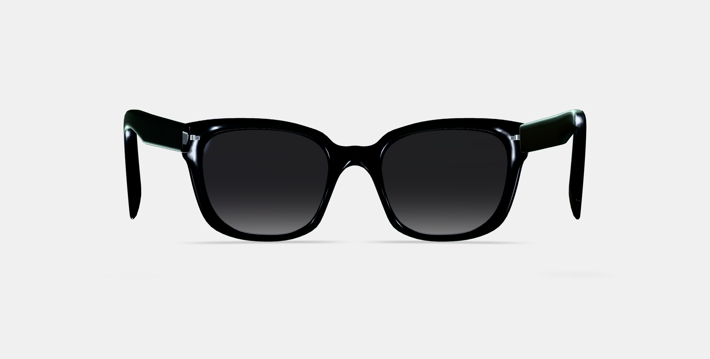 Aubrey Low Bridge Fit Sunglasses in Jet Black Low-poly 3D model_14