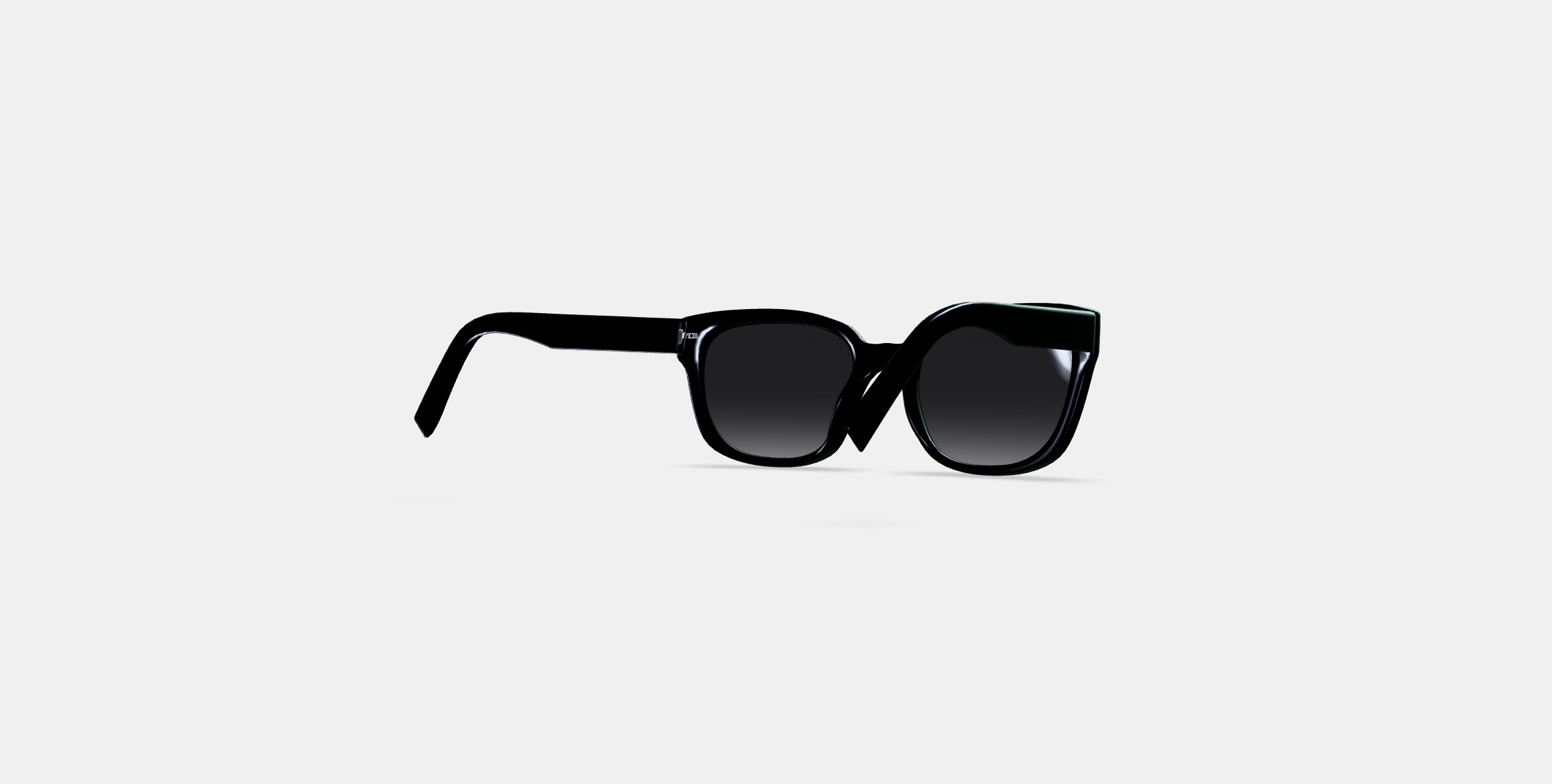 Aubrey Low Bridge Fit Sunglasses in Jet Black Low-poly 3D model_4