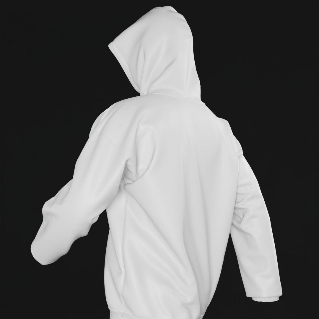 3d animated hoodie cloth simulation blender 3d  3D model_8