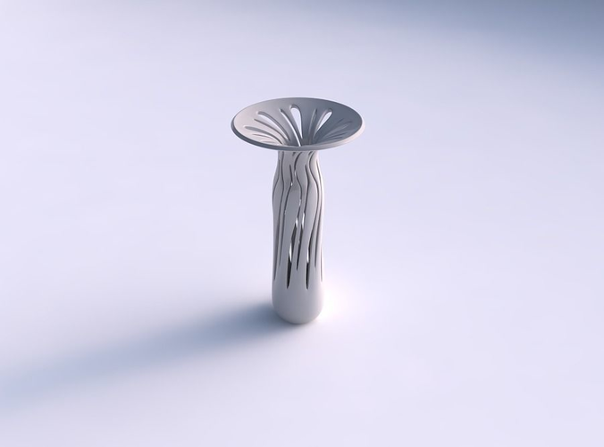 Vase slim wide tip with smooth cuts widened top