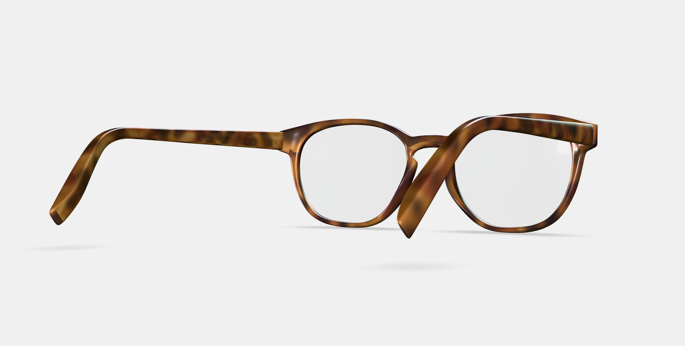 Abner Eyeglasses in Woodgrain Tortoise Low-poly 3D model_6