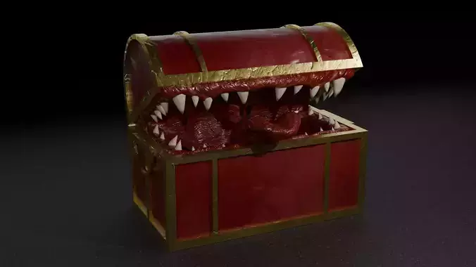 Mimic Treasure Chest Rigged Textured - Sousou no Frieren Low-poly 3D model