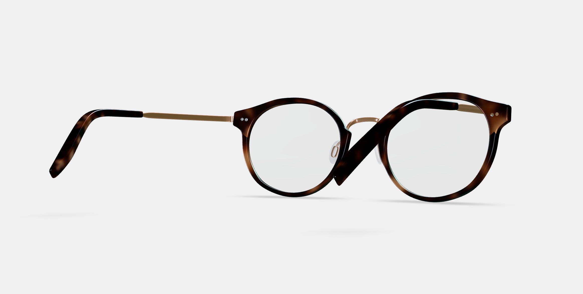 Jayla Eyeglasses in Cognac Tortoise with Polished Gold Low-poly 3D model_6