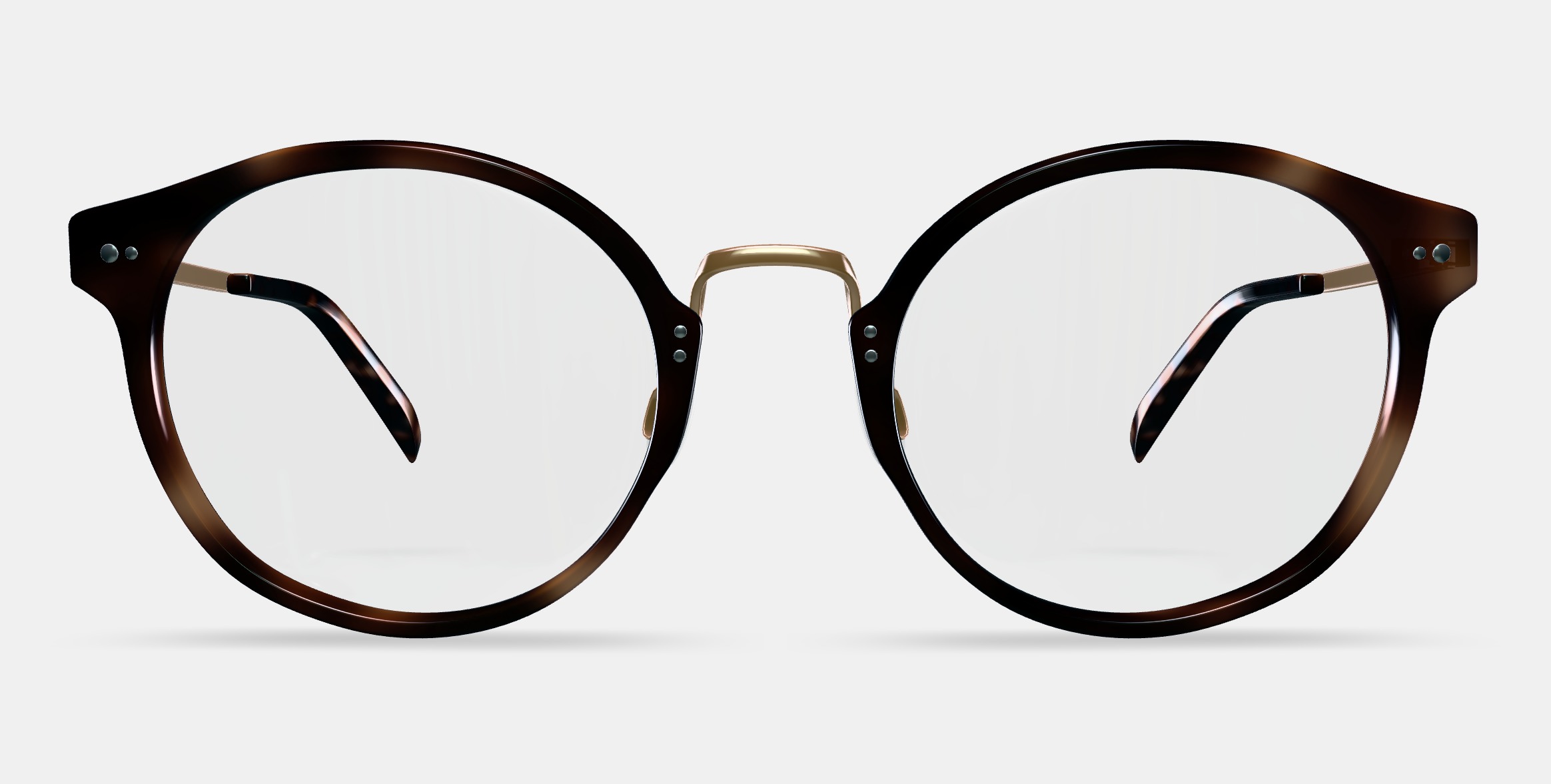 Jayla Eyeglasses in Cognac Tortoise with Polished Gold Low-poly 3D model_11