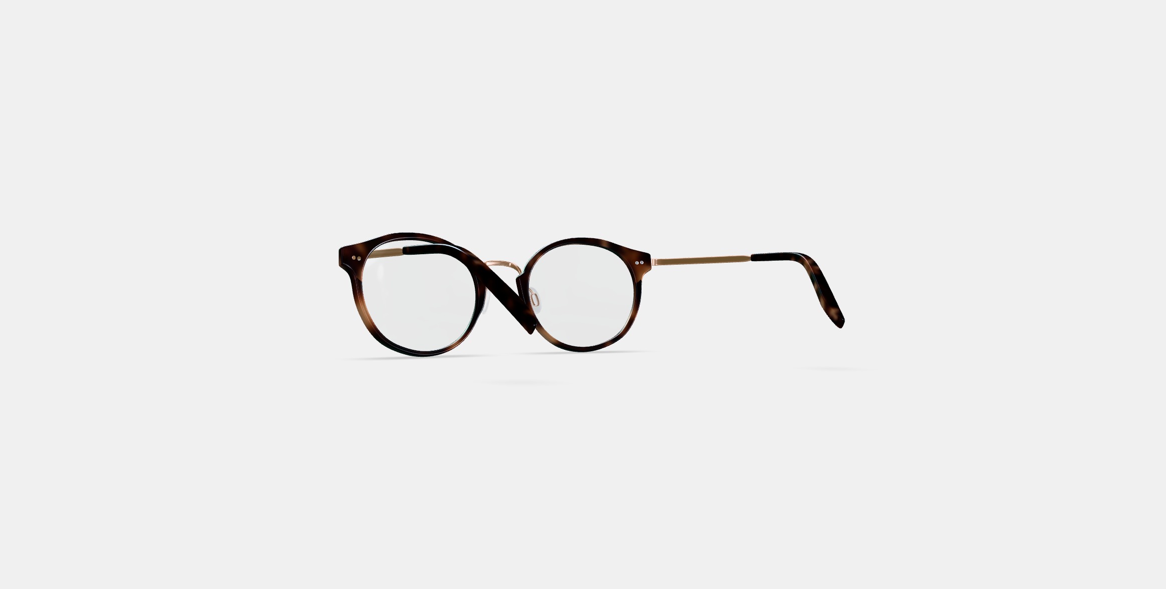 Jayla Eyeglasses in Cognac Tortoise with Polished Gold Low-poly 3D model_16