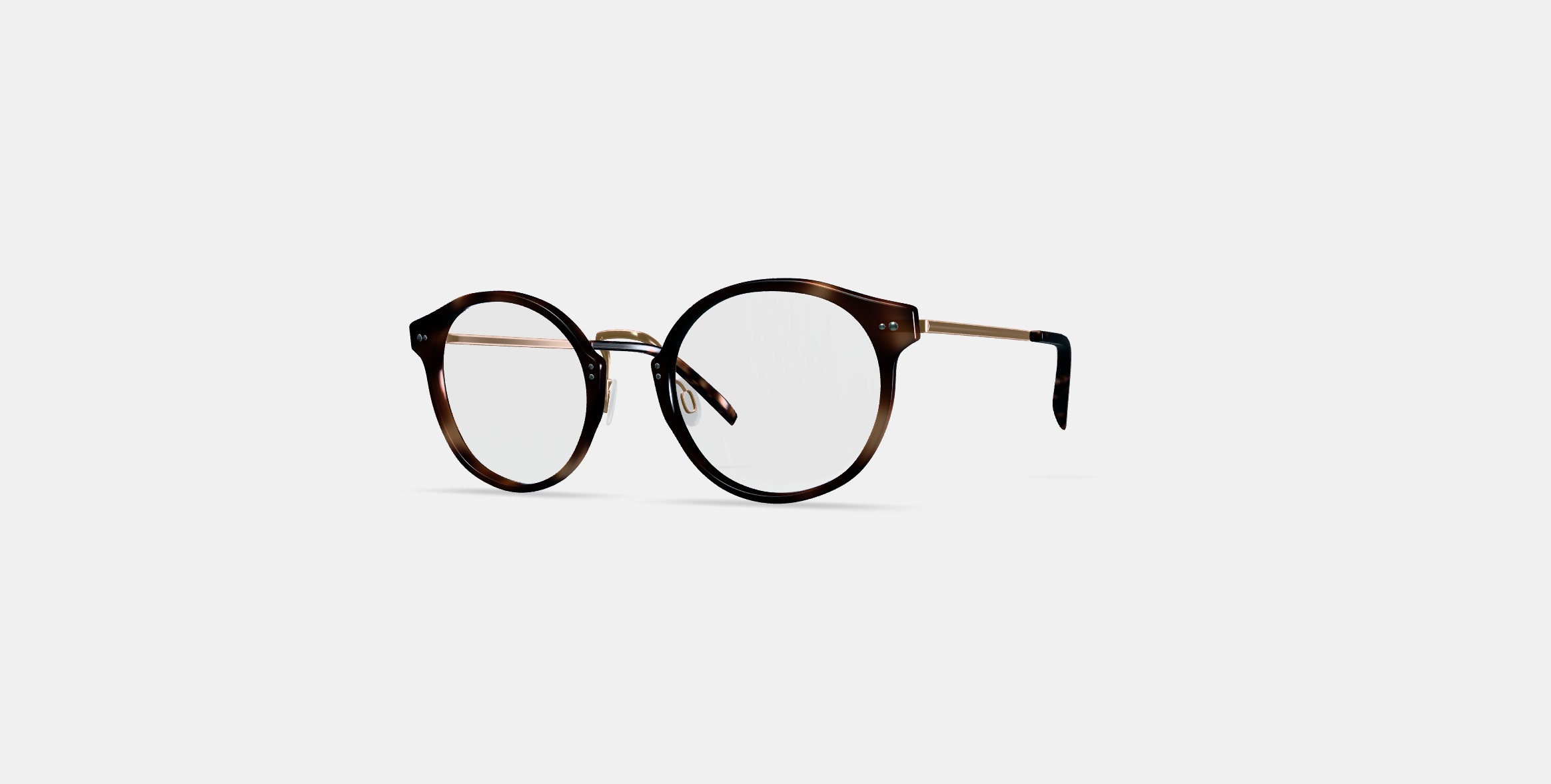 Jayla Eyeglasses in Cognac Tortoise with Polished Gold Low-poly 3D model_12