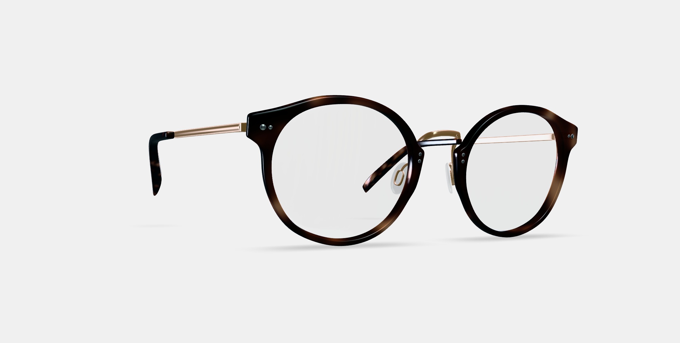 Jayla Eyeglasses in Cognac Tortoise with Polished Gold Low-poly 3D model_9
