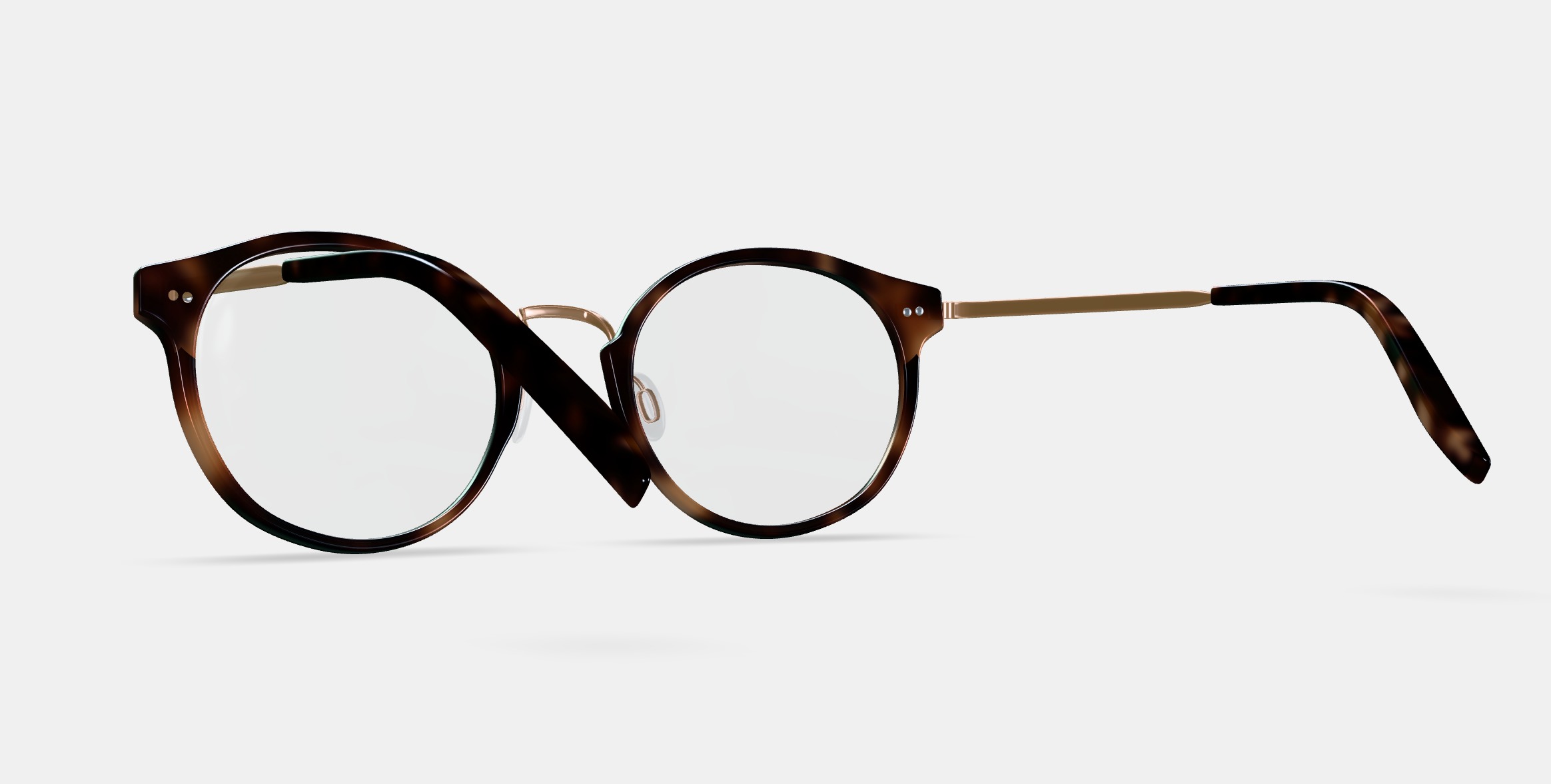 Jayla Eyeglasses in Cognac Tortoise with Polished Gold Low-poly 3D model_3