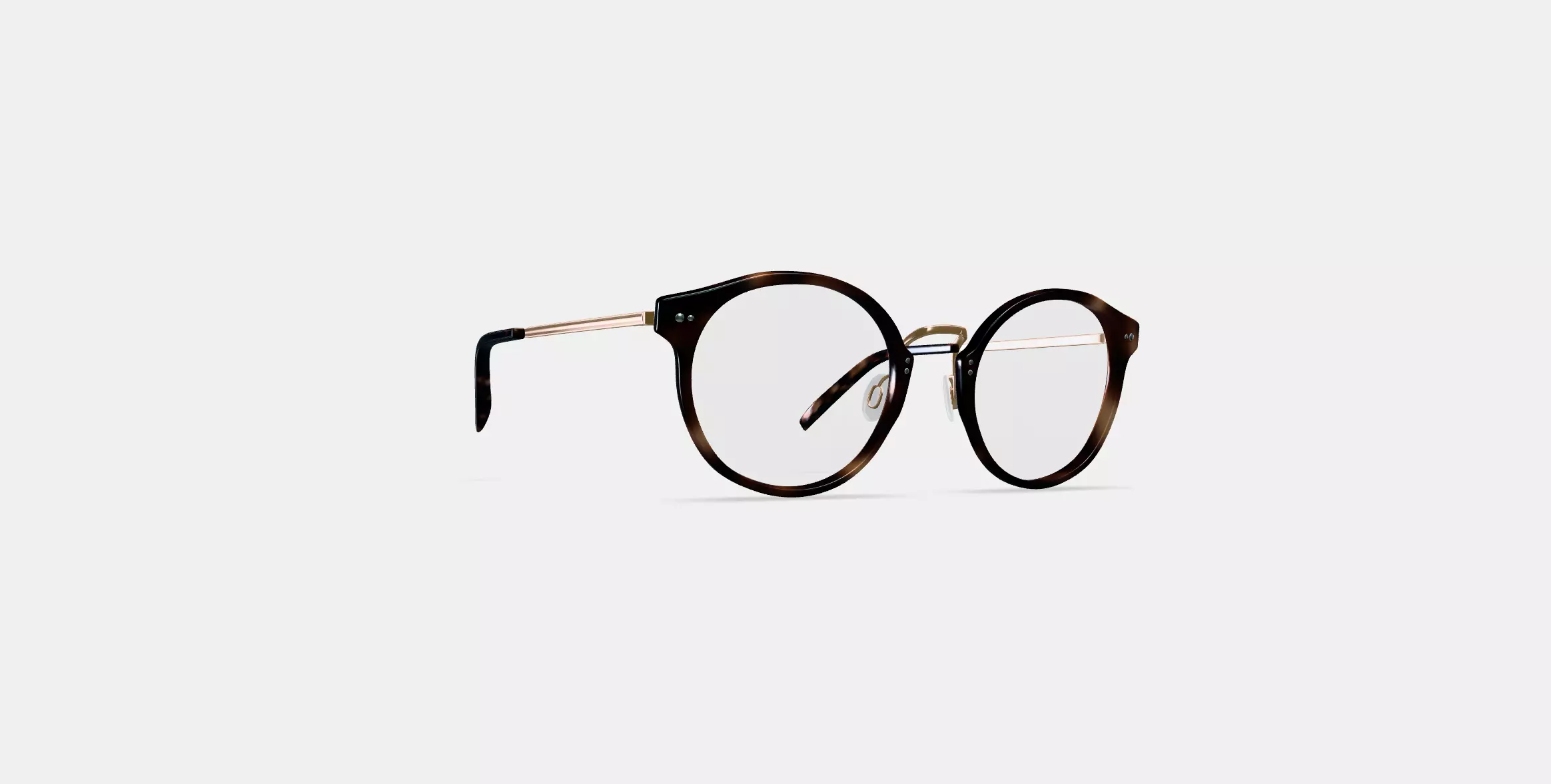 Jayla Eyeglasses in Cognac Tortoise with Polished Gold Low-poly 3D model_0