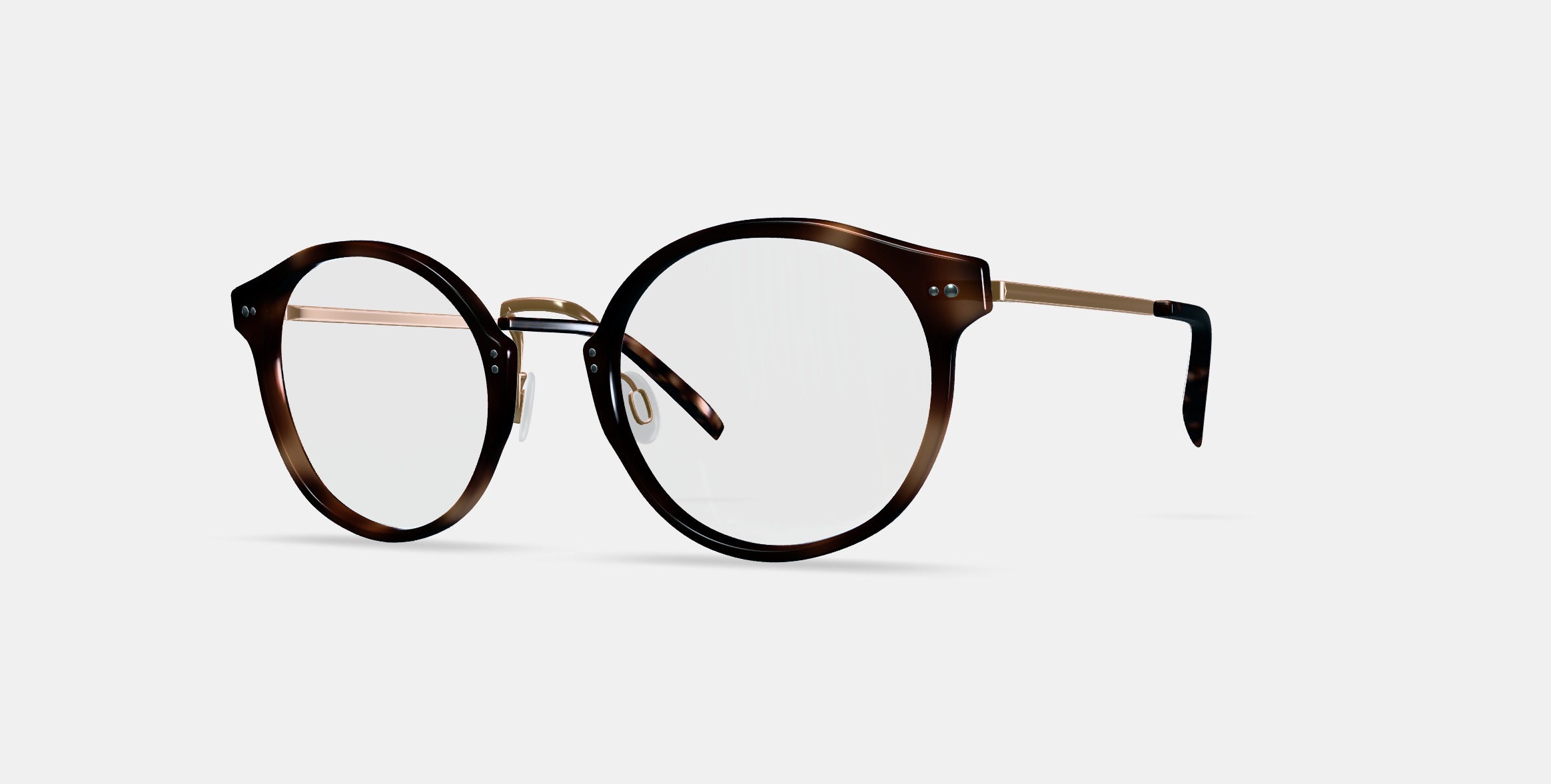 Jayla Eyeglasses in Cognac Tortoise with Polished Gold Low-poly 3D model_13