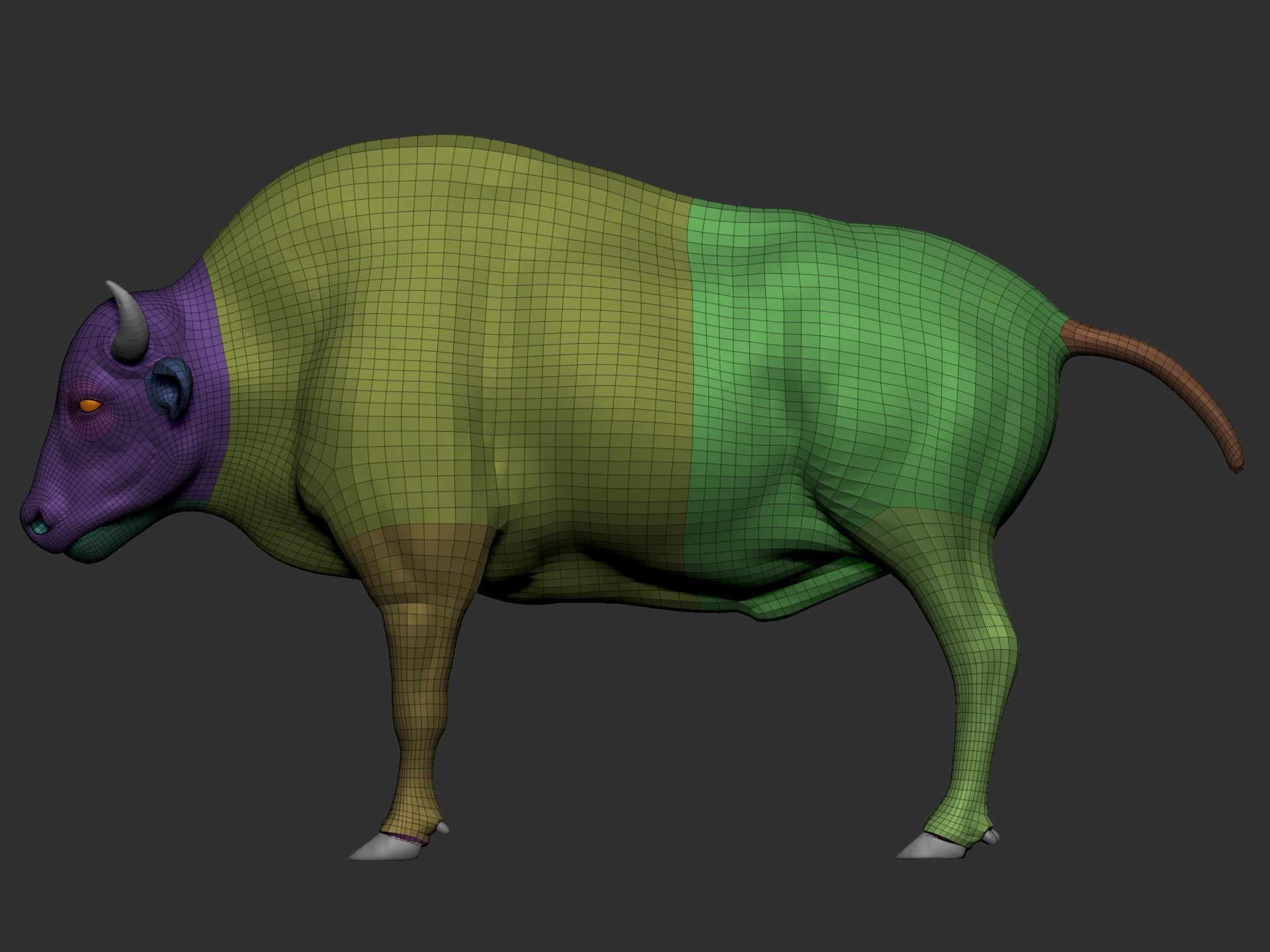 Bison American Low-poly 3D model_1