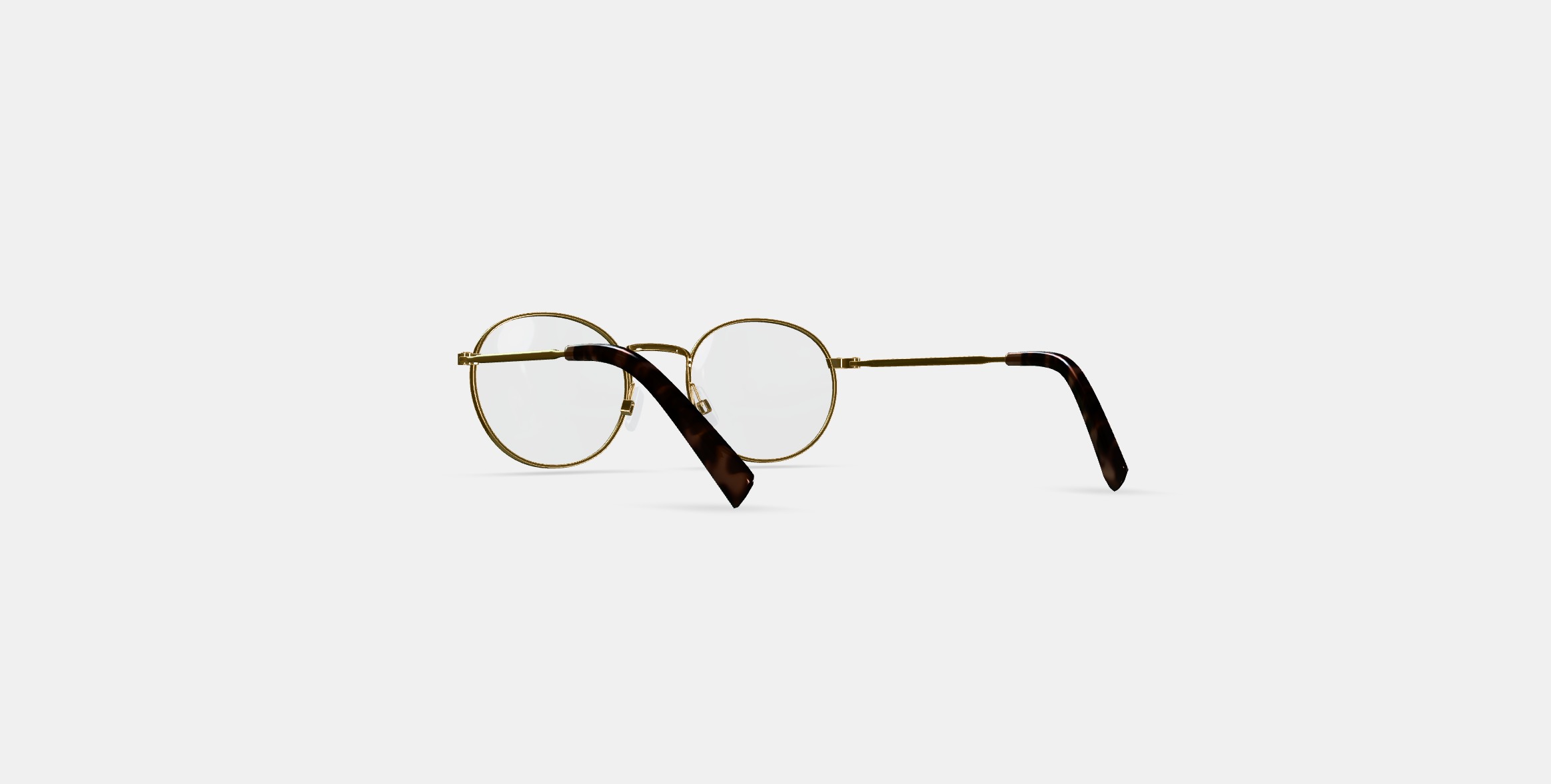 Simon Eyeglasses in Polished Gold Low-poly 3D model_15