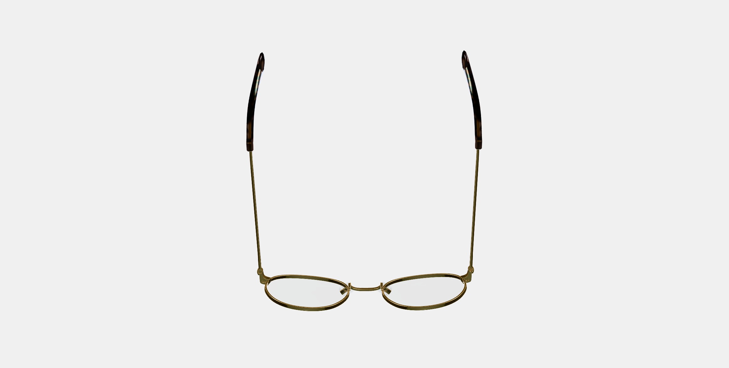 Simon Eyeglasses in Polished Gold Low-poly 3D model_7