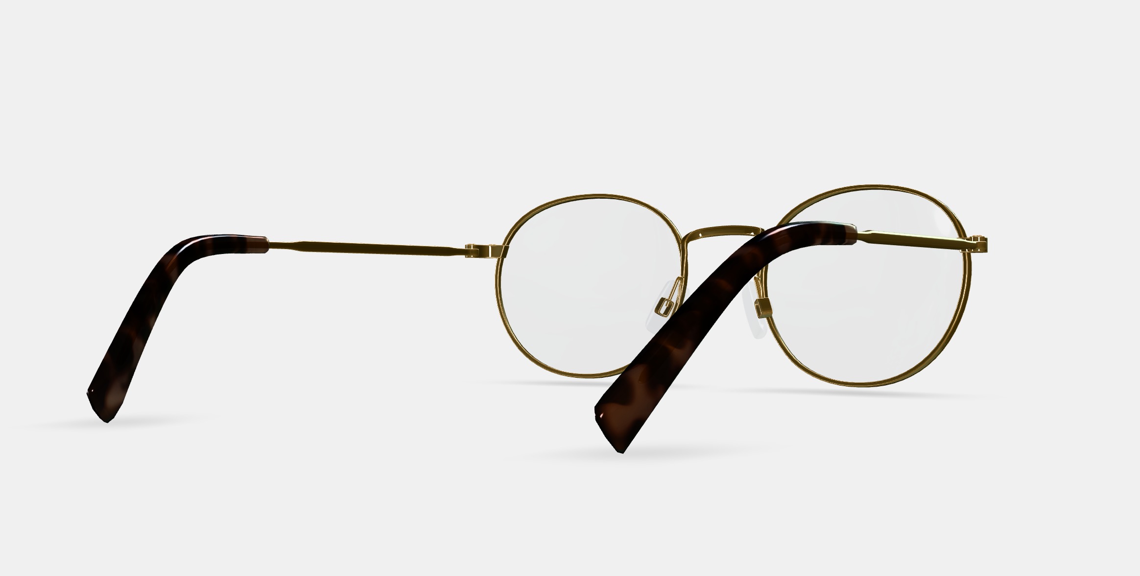 Simon Eyeglasses in Polished Gold Low-poly 3D model_6