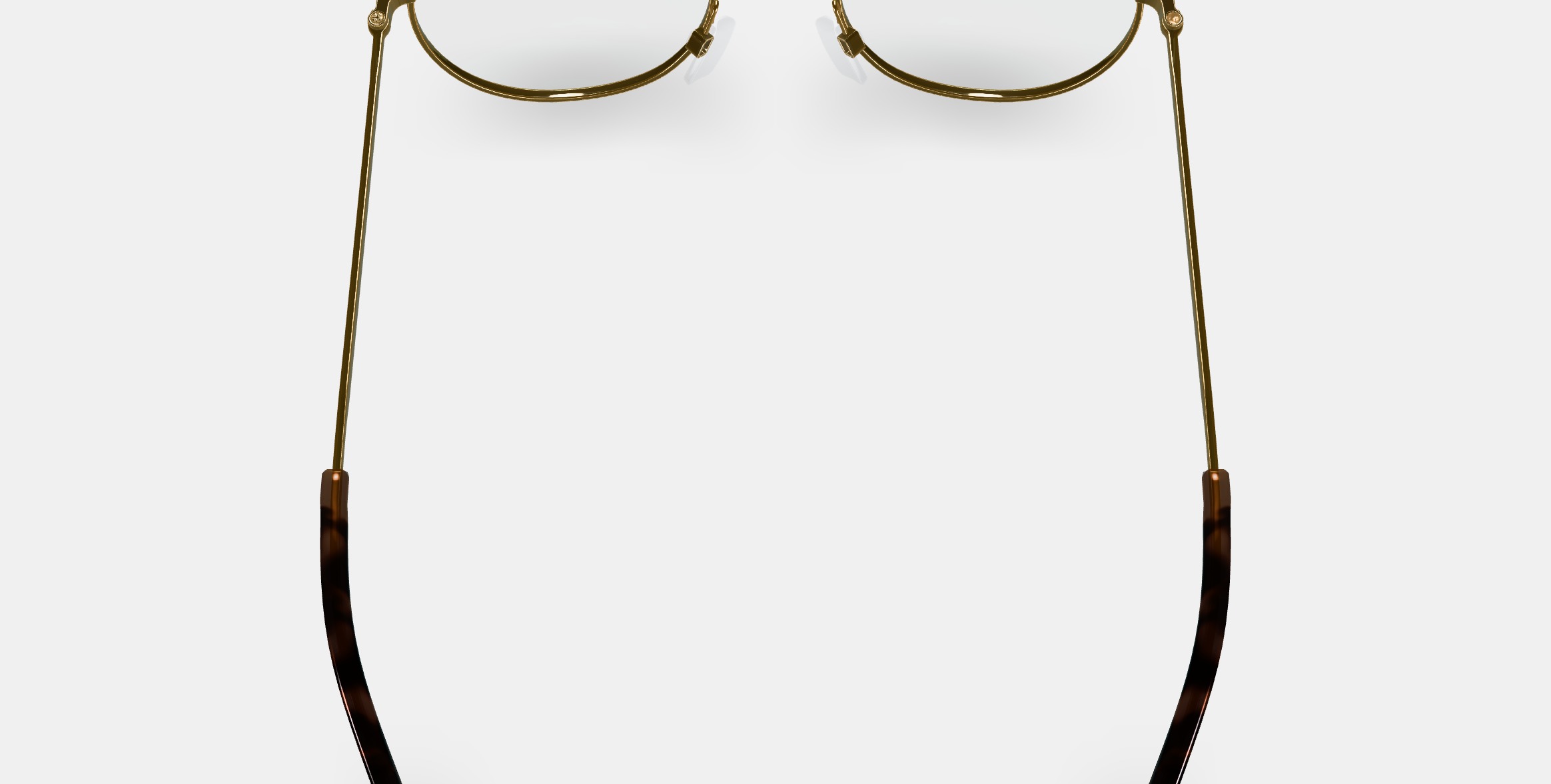 Simon Eyeglasses in Polished Gold Low-poly 3D model_5
