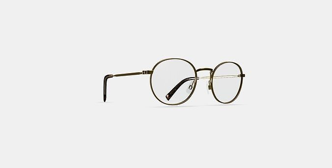 Simon Eyeglasses in Polished Gold Low-poly 3D model