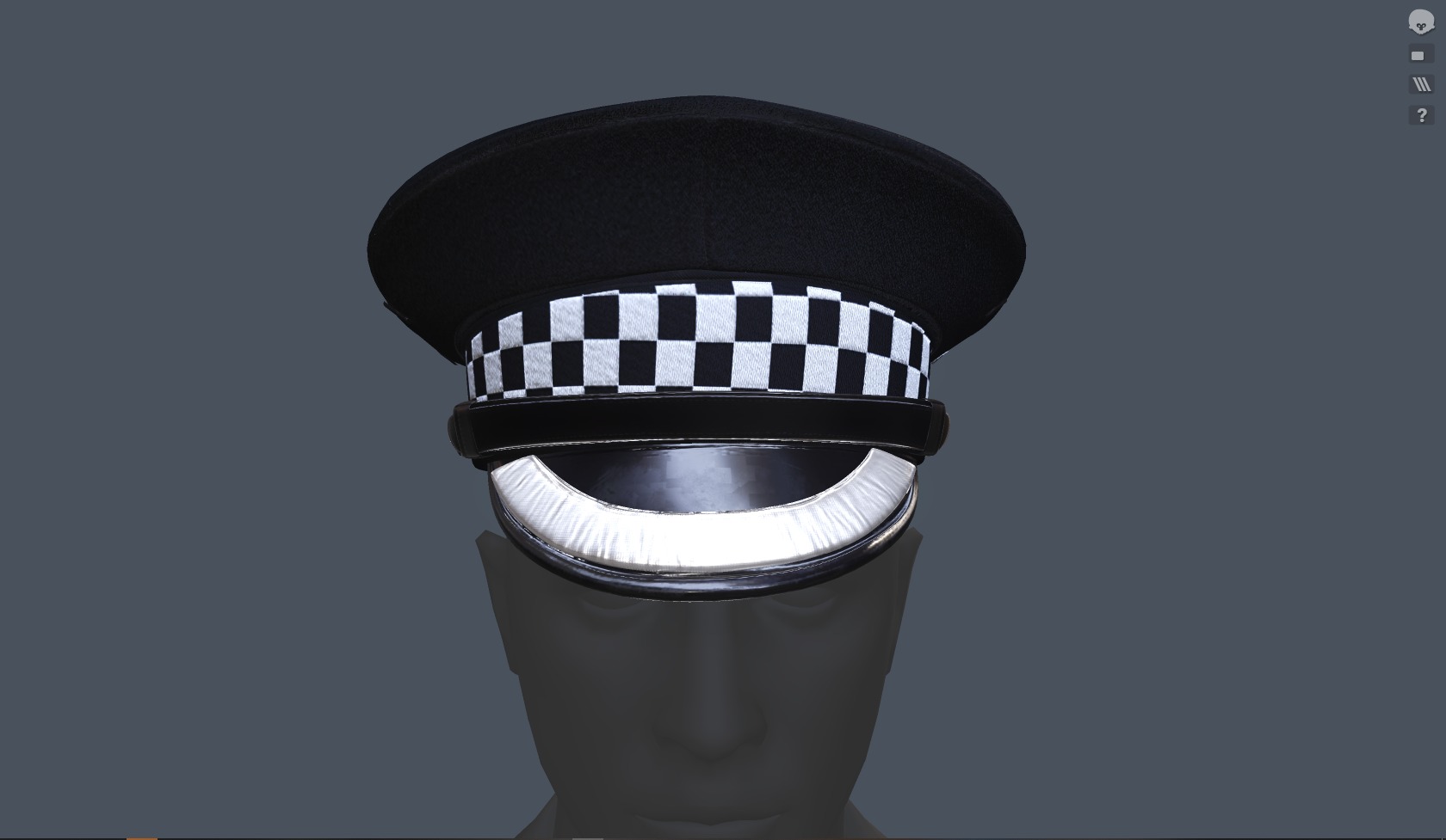 SILVER black Flat Cap 3D Model  High-Quality PBR Textures Low-poly 3D model_26