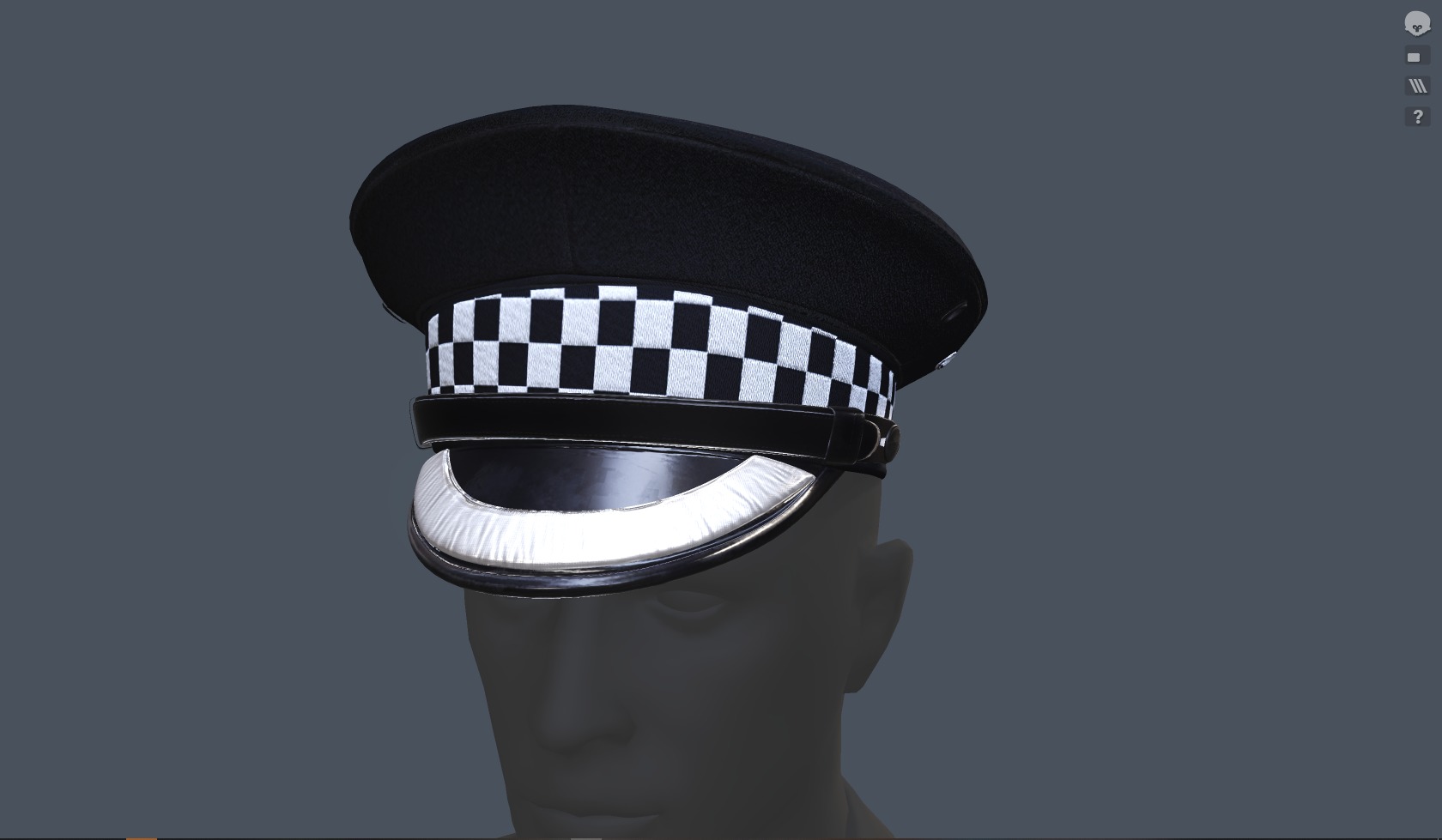 SILVER black Flat Cap 3D Model  High-Quality PBR Textures Low-poly 3D model_23