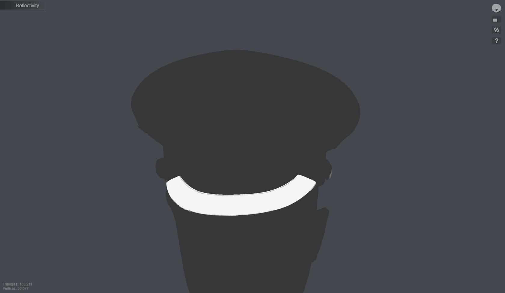 SILVER black Flat Cap 3D Model  High-Quality PBR Textures Low-poly 3D model_8