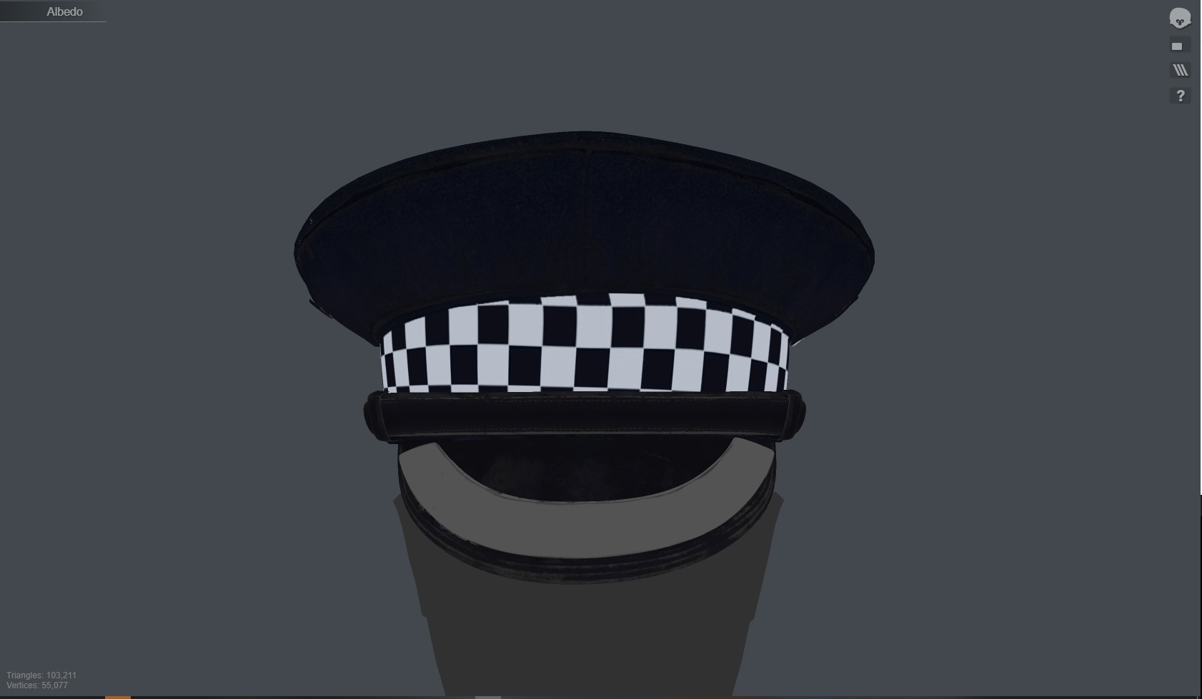 SILVER black Flat Cap 3D Model  High-Quality PBR Textures Low-poly 3D model_18