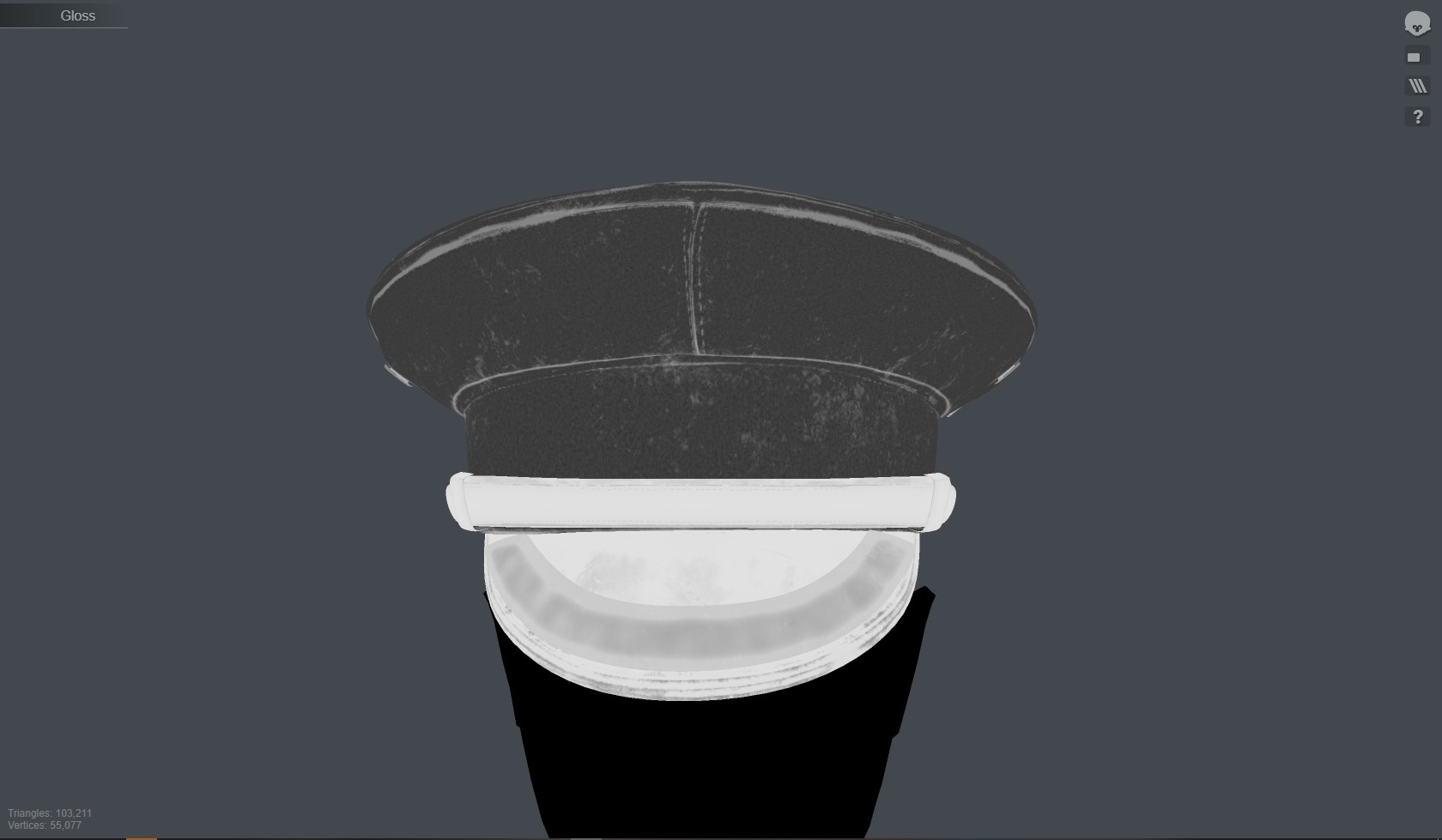 SILVER black Flat Cap 3D Model  High-Quality PBR Textures Low-poly 3D model_16