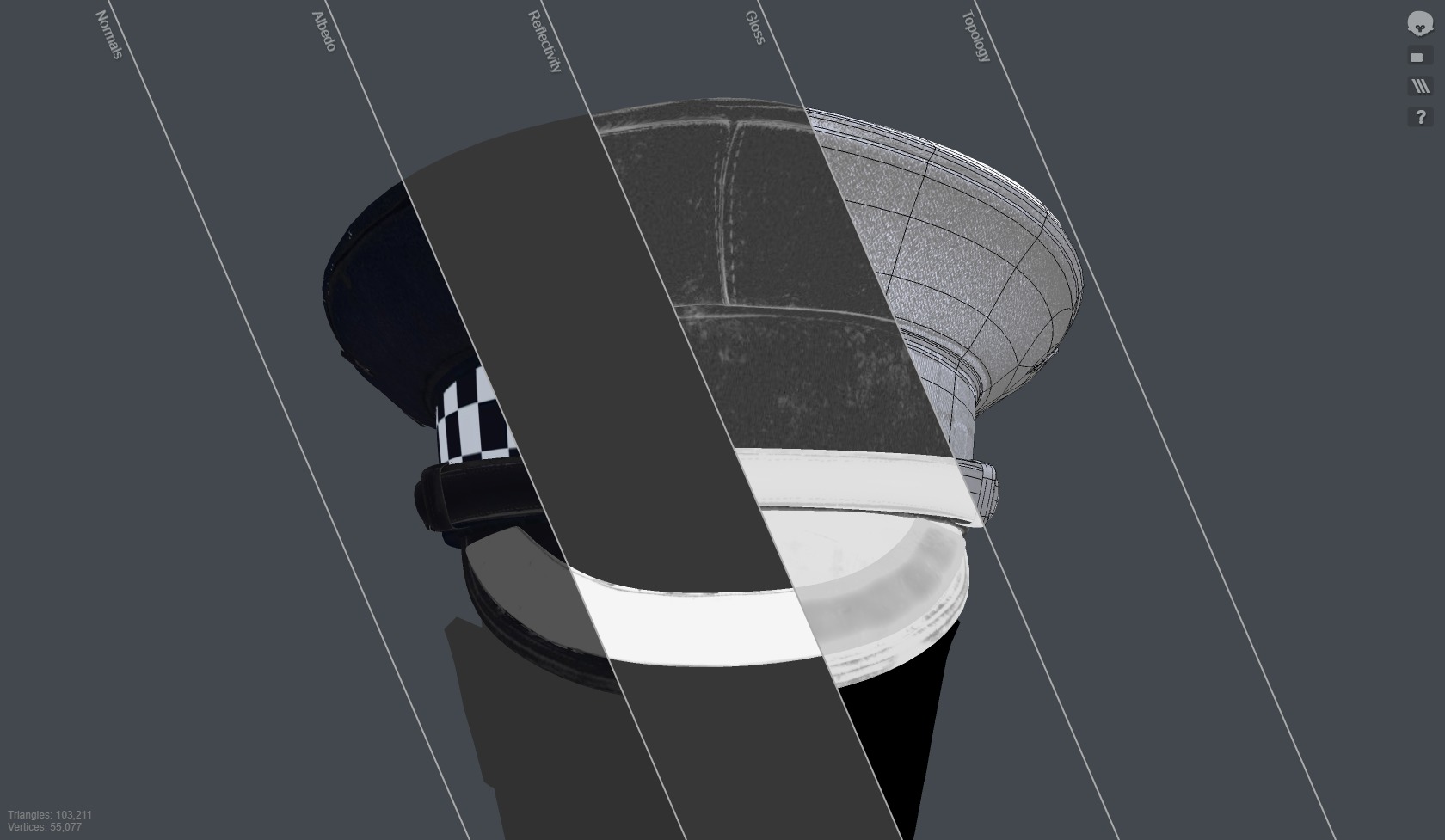 SILVER black Flat Cap 3D Model  High-Quality PBR Textures Low-poly 3D model_22