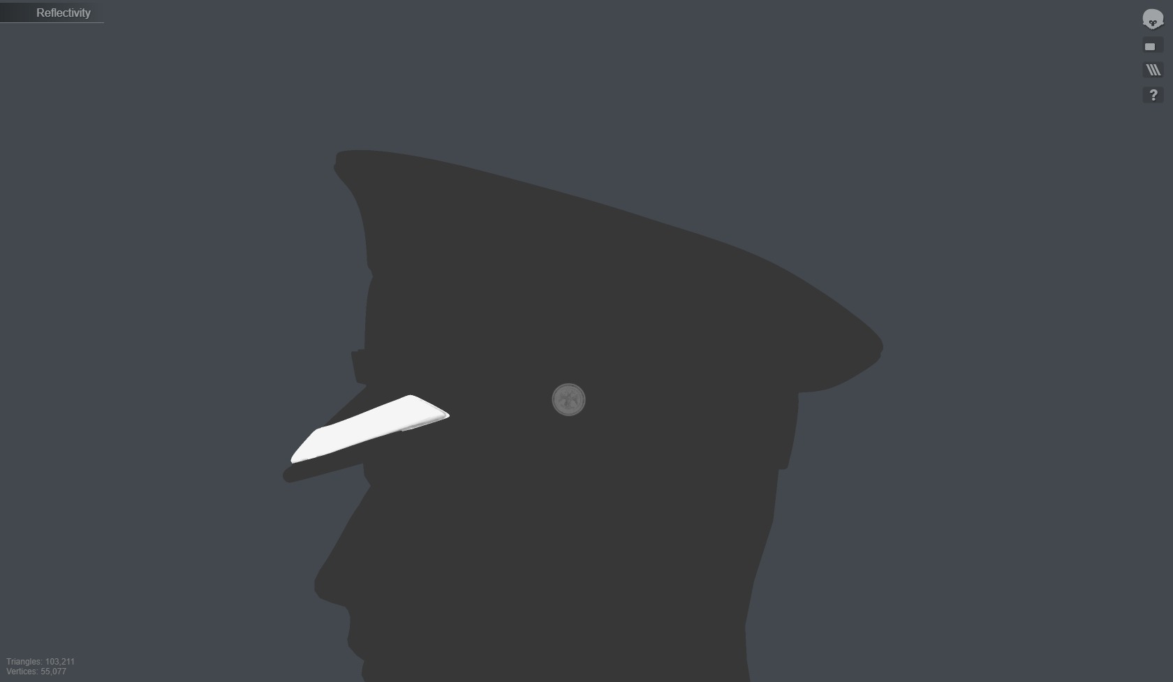 SILVER black Flat Cap 3D Model  High-Quality PBR Textures Low-poly 3D model_7