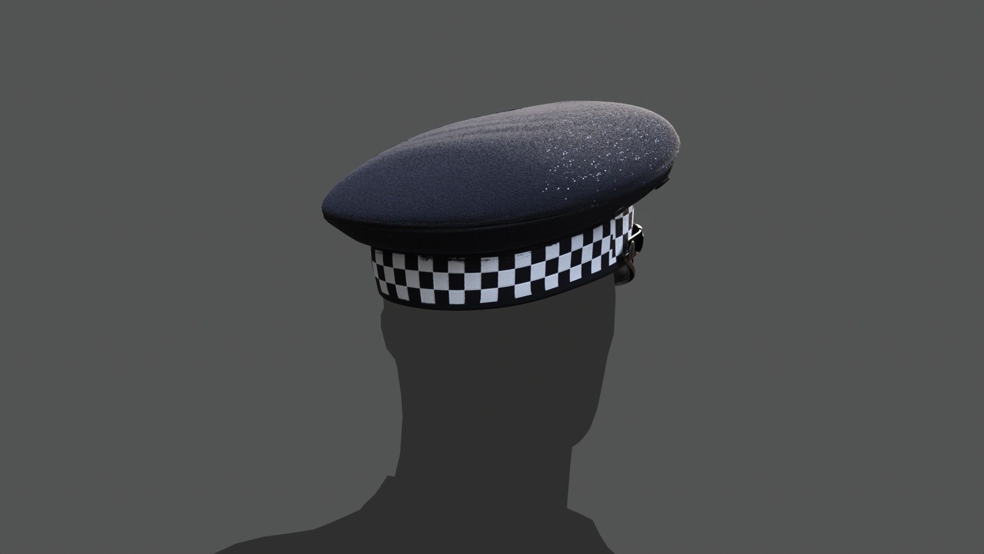 SILVER black Flat Cap 3D Model  High-Quality PBR Textures Low-poly 3D model_11