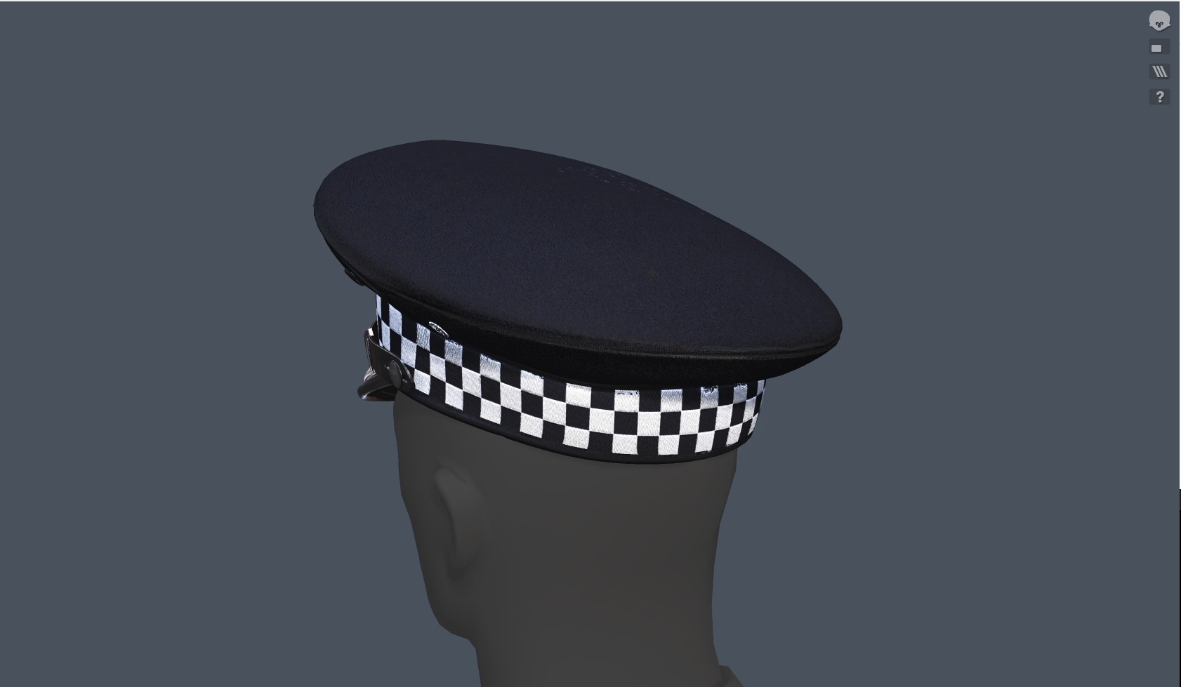 SILVER black Flat Cap 3D Model  High-Quality PBR Textures Low-poly 3D model_21