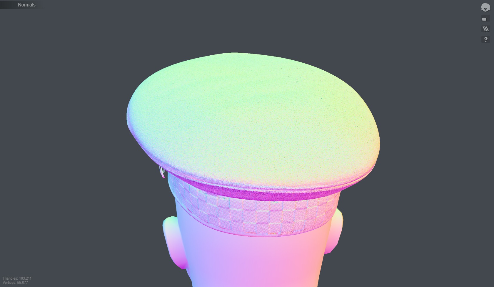 SILVER black Flat Cap 3D Model  High-Quality PBR Textures Low-poly 3D model_27