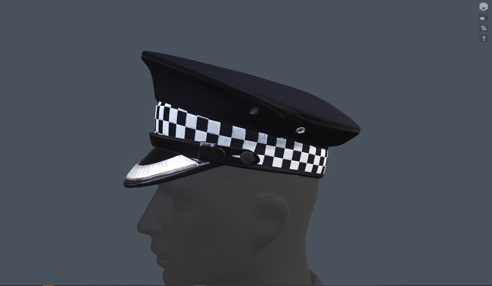 SILVER black Flat Cap 3D Model  High-Quality PBR Textures Low-poly 3D model_17