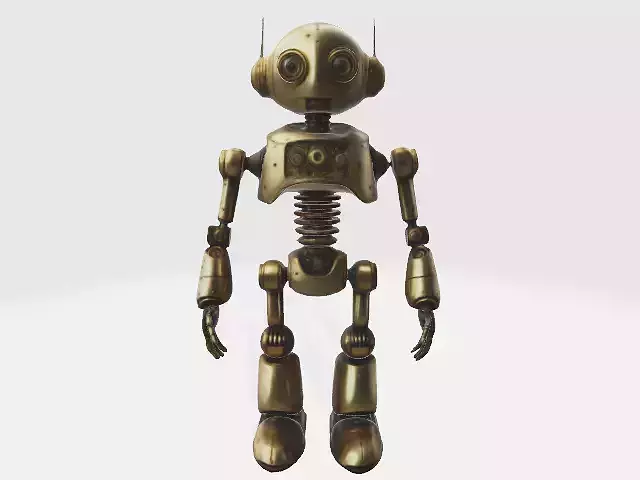 Golden robot 3D model