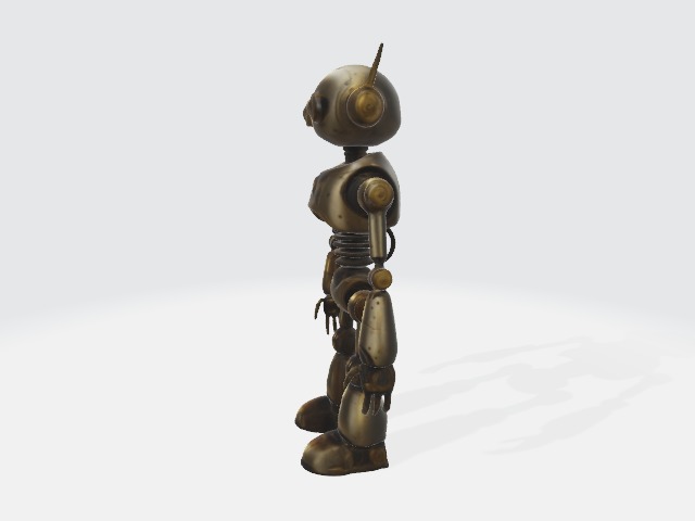 Golden robot 3D model_1