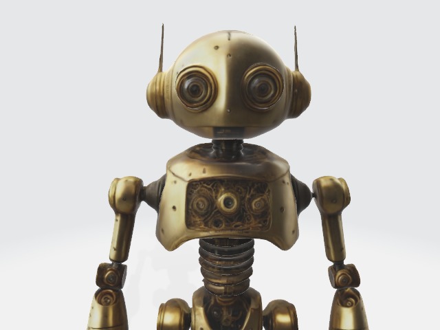 Golden robot 3D model_3