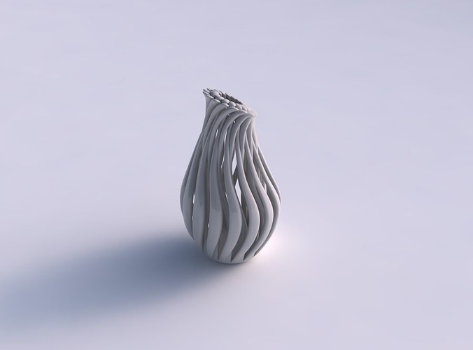Vase slim twisted with muscle structure and soft tips squeezed with streched top corner