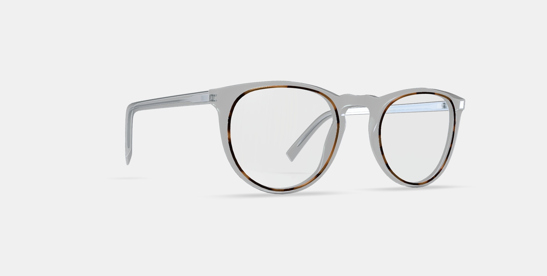 Haskell Eyeglasses in Crystal with Maple Low-poly 3D model_9