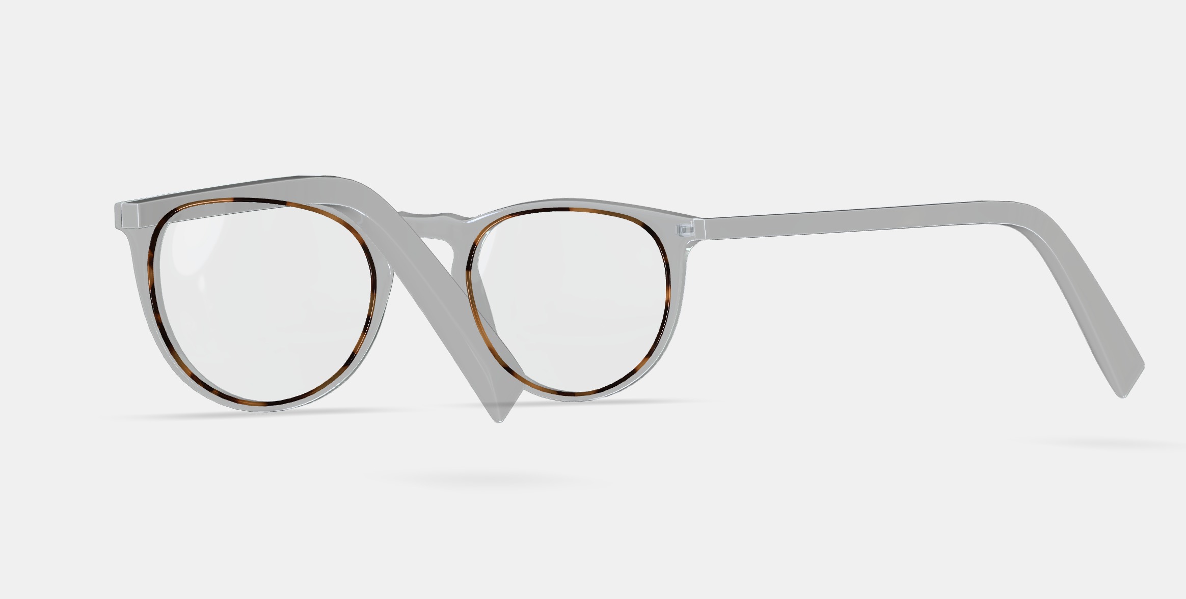 Haskell Eyeglasses in Crystal with Maple Low-poly 3D model_2