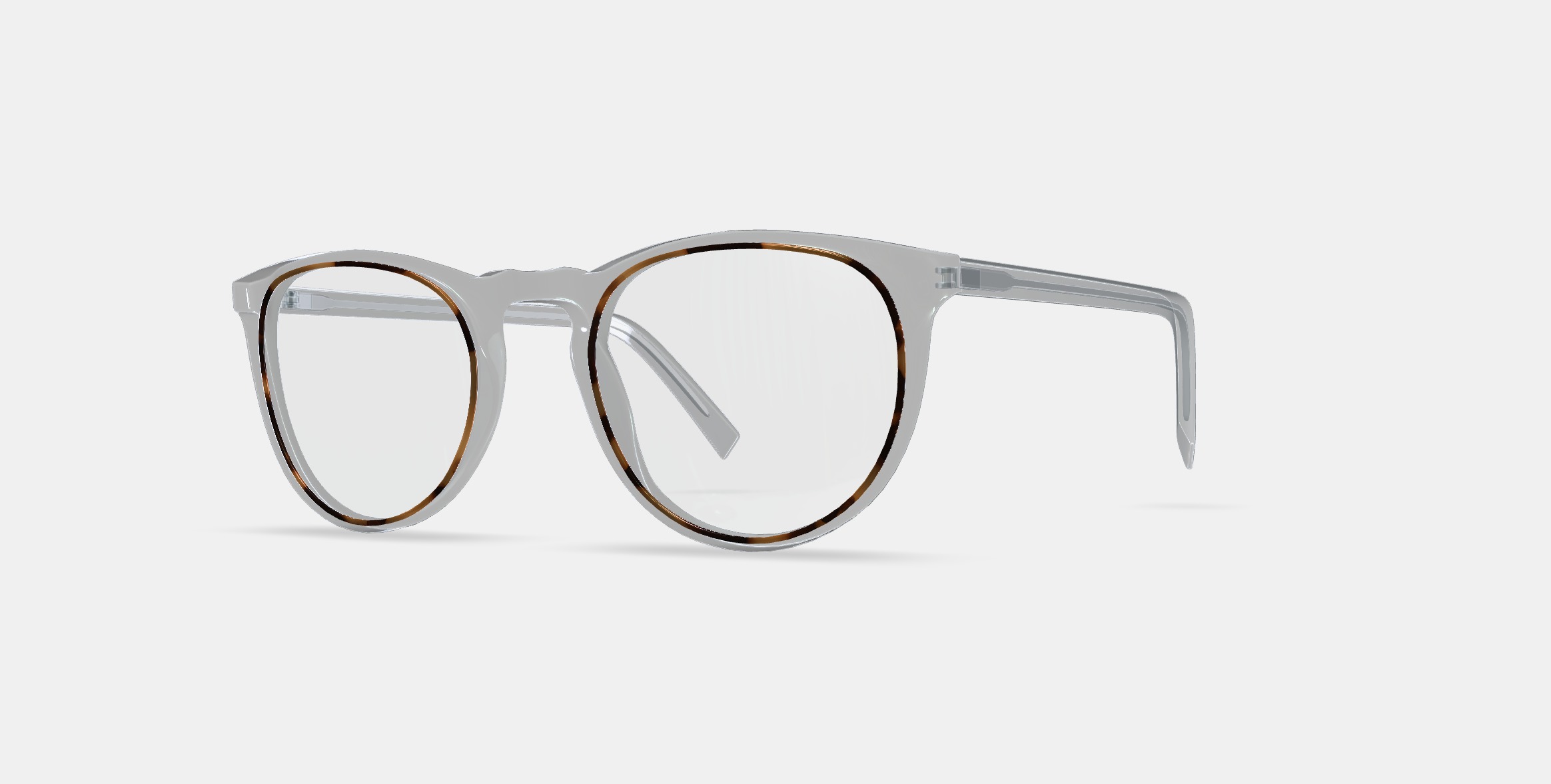 Haskell Eyeglasses in Crystal with Maple Low-poly 3D model_13
