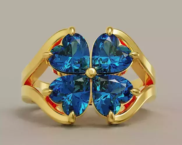 Heart shape flower ring