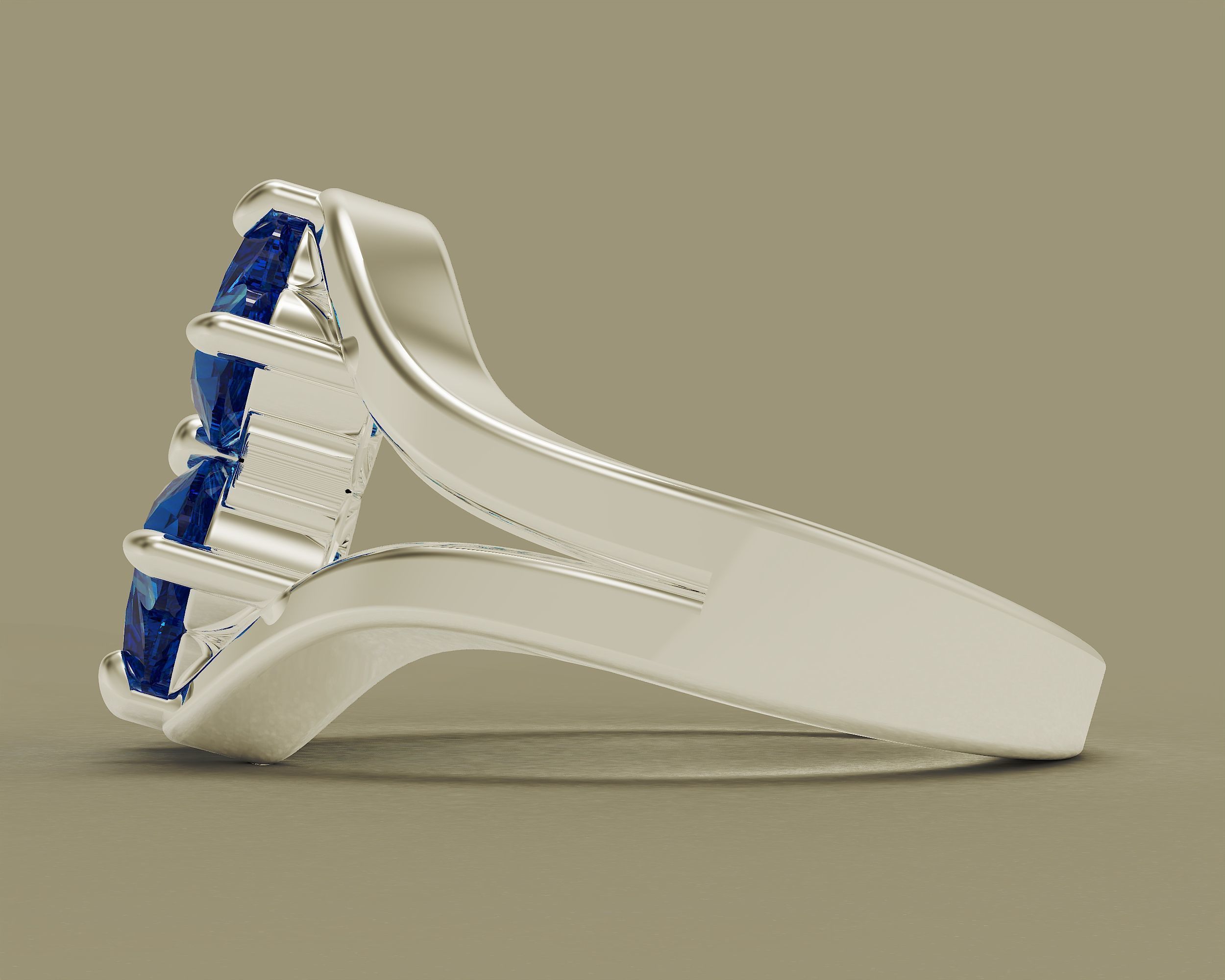 Heart shape flower ring 3D print model_13