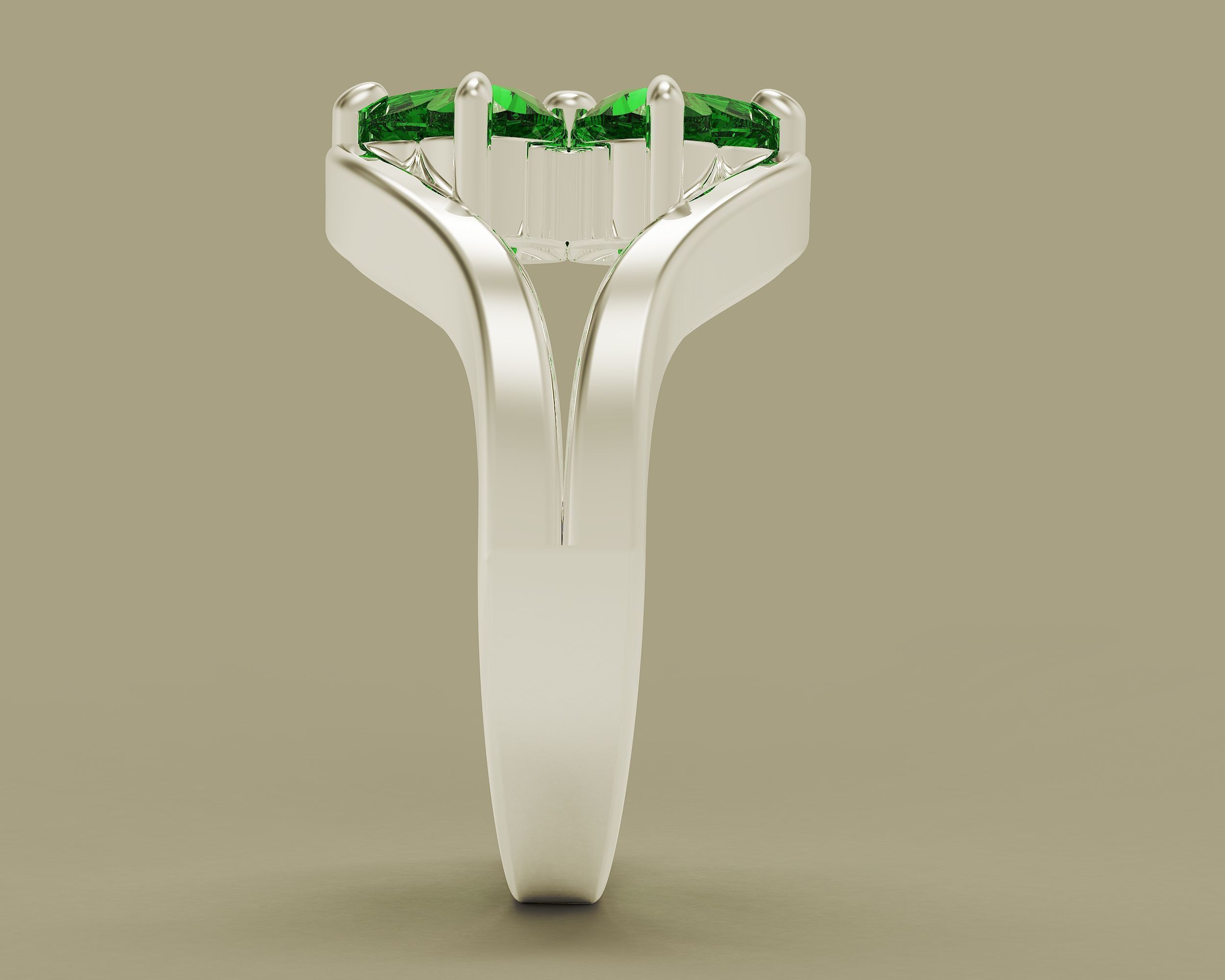 Heart shape flower ring 3D print model_14