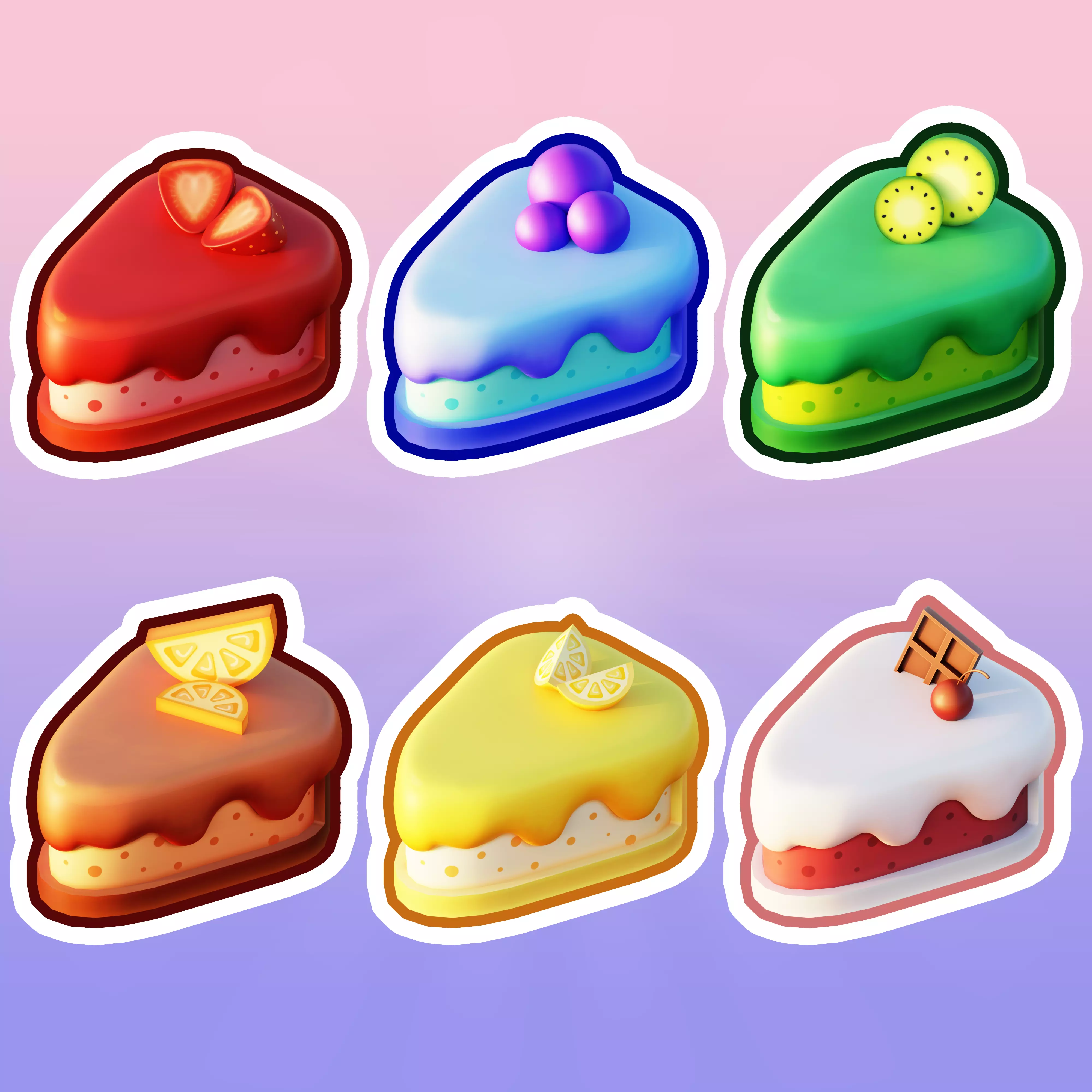 Cartoon Cakes 3D model_0