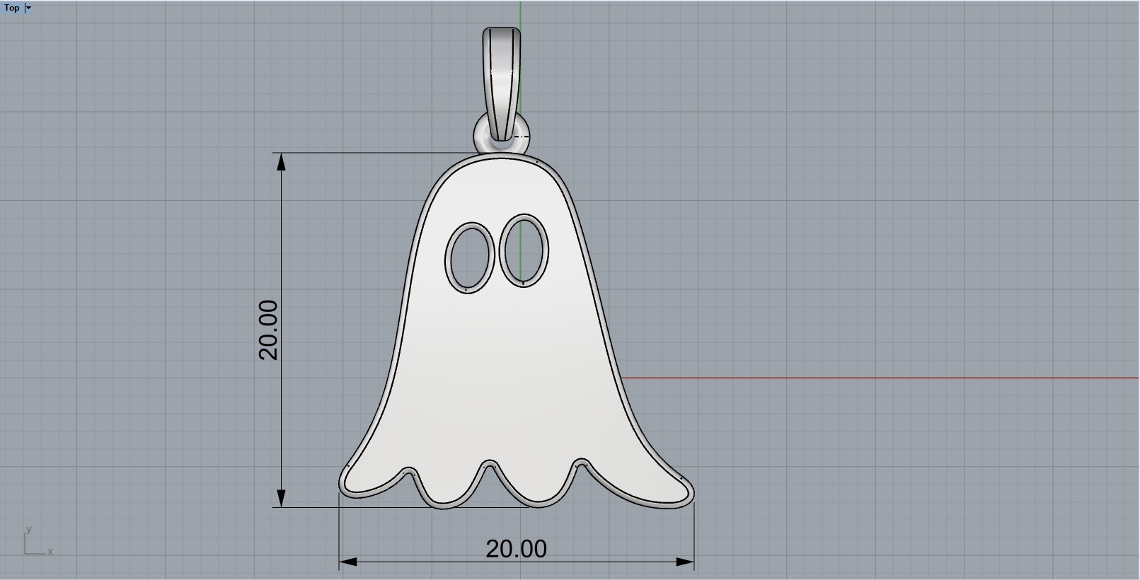 Ghost pendant model 943 3D print model_6